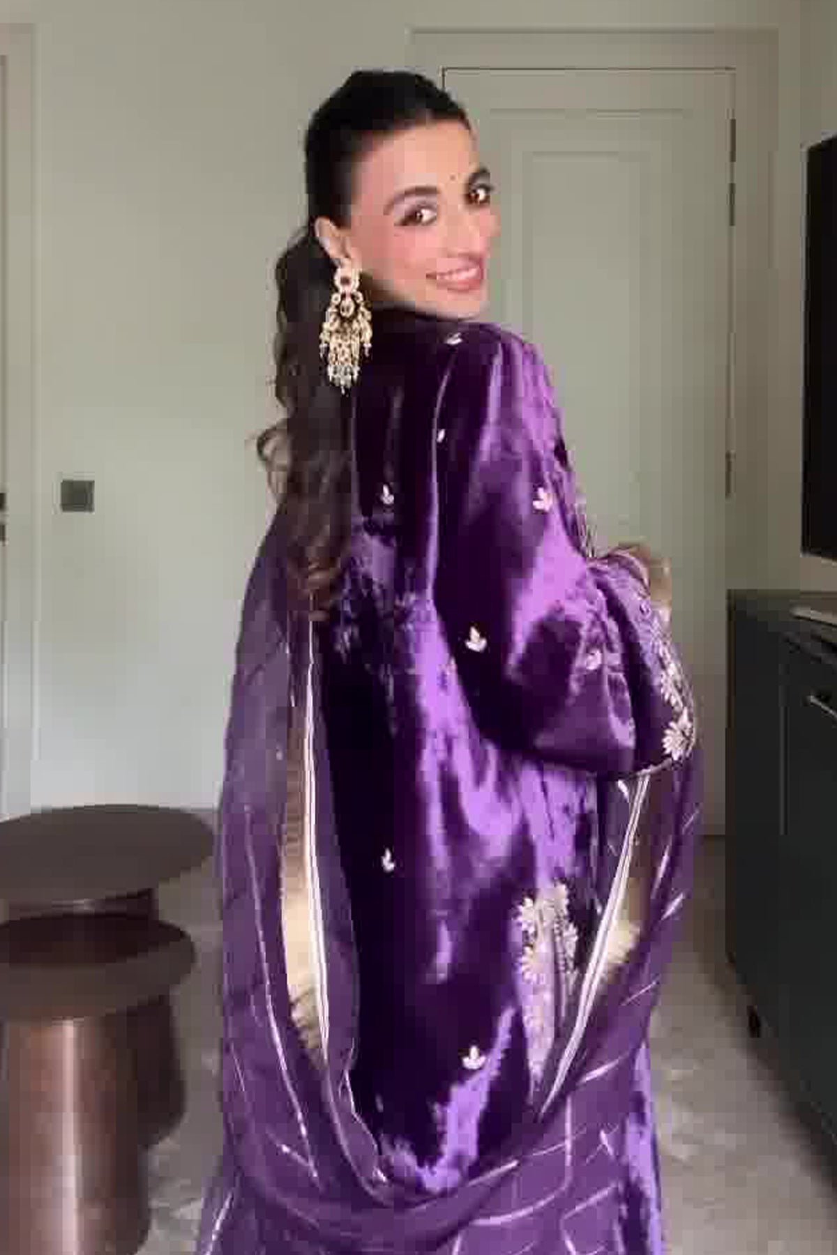 Mehak Jain In Zareen  Purple Suit Set