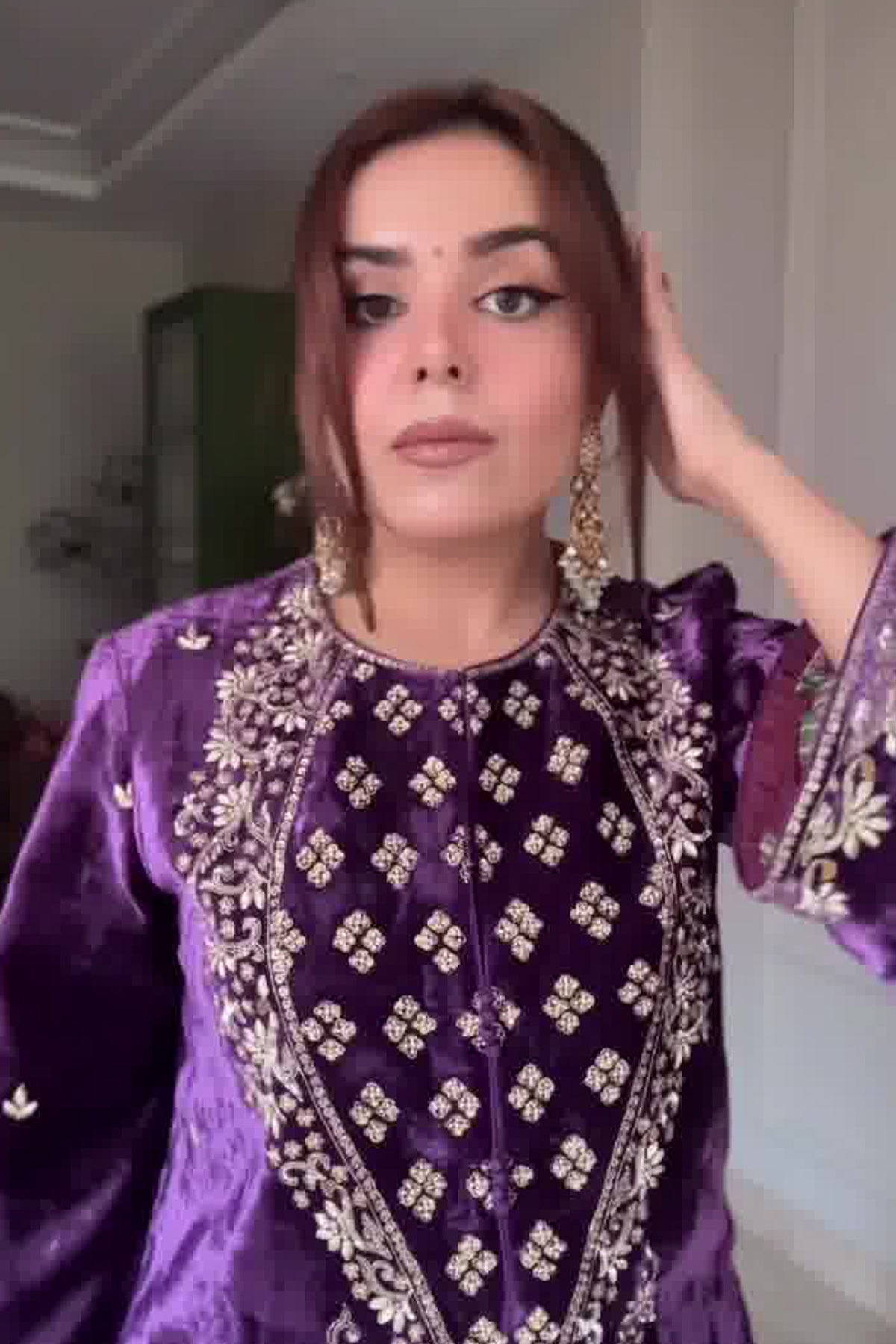 Danika Goyal In Zareen Purple Suit Set