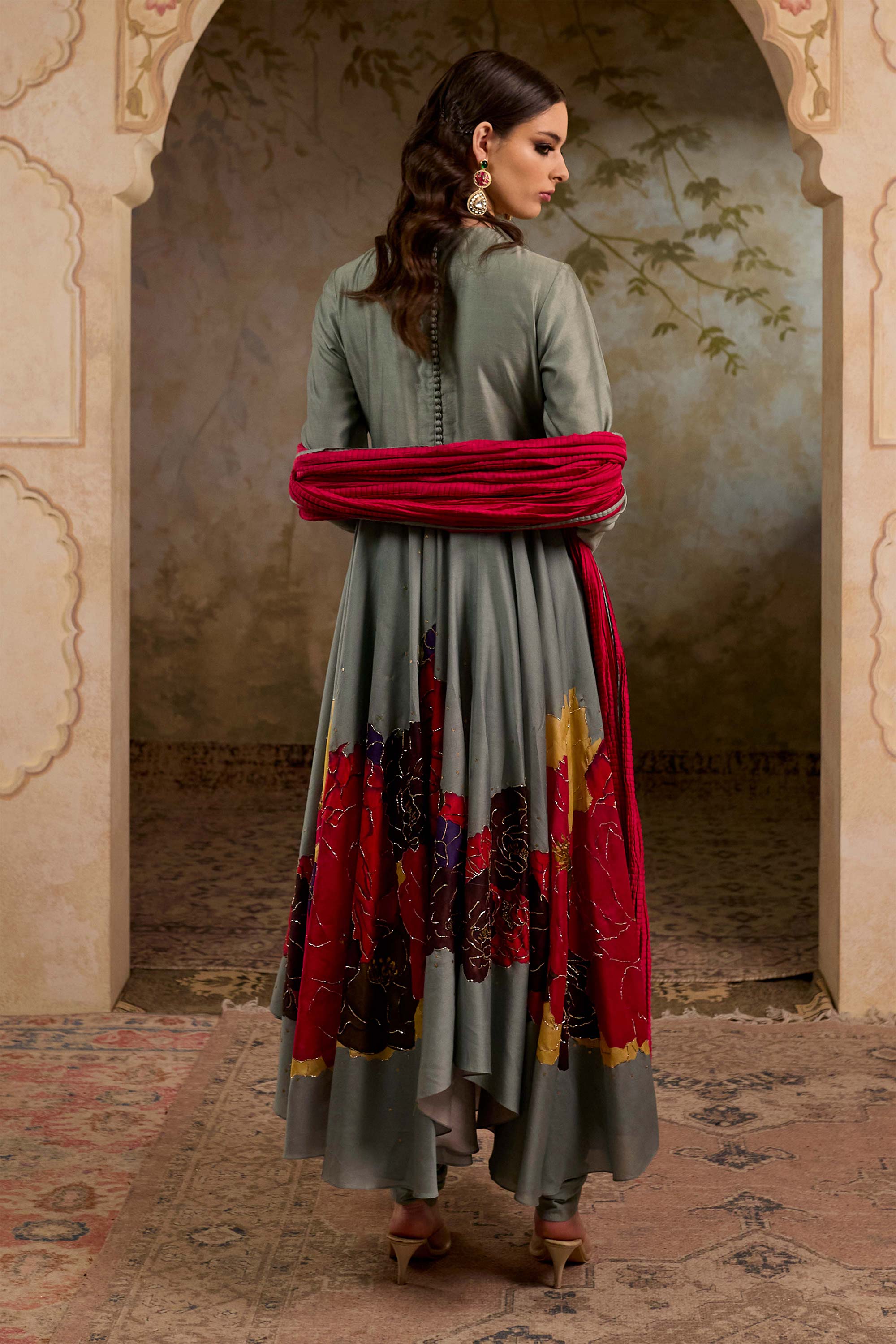 Fulora Print Anarkali Set