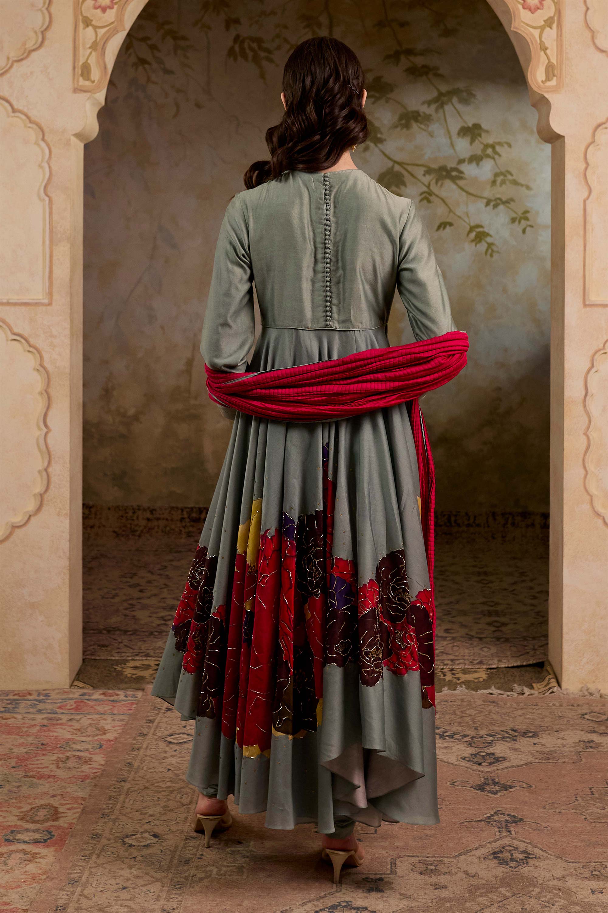 Fulora Print Anarkali Set