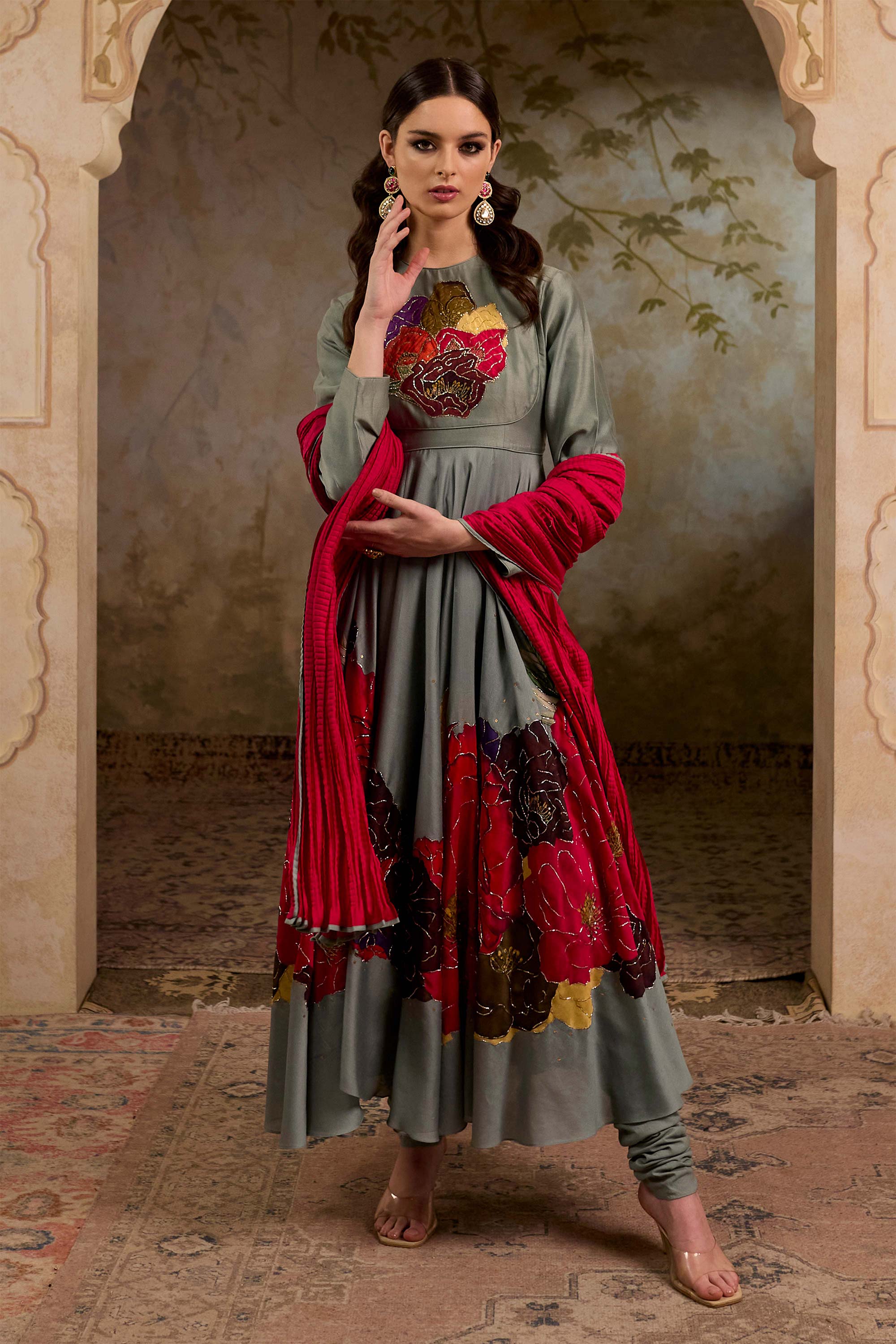 Fulora Print Anarkali Set