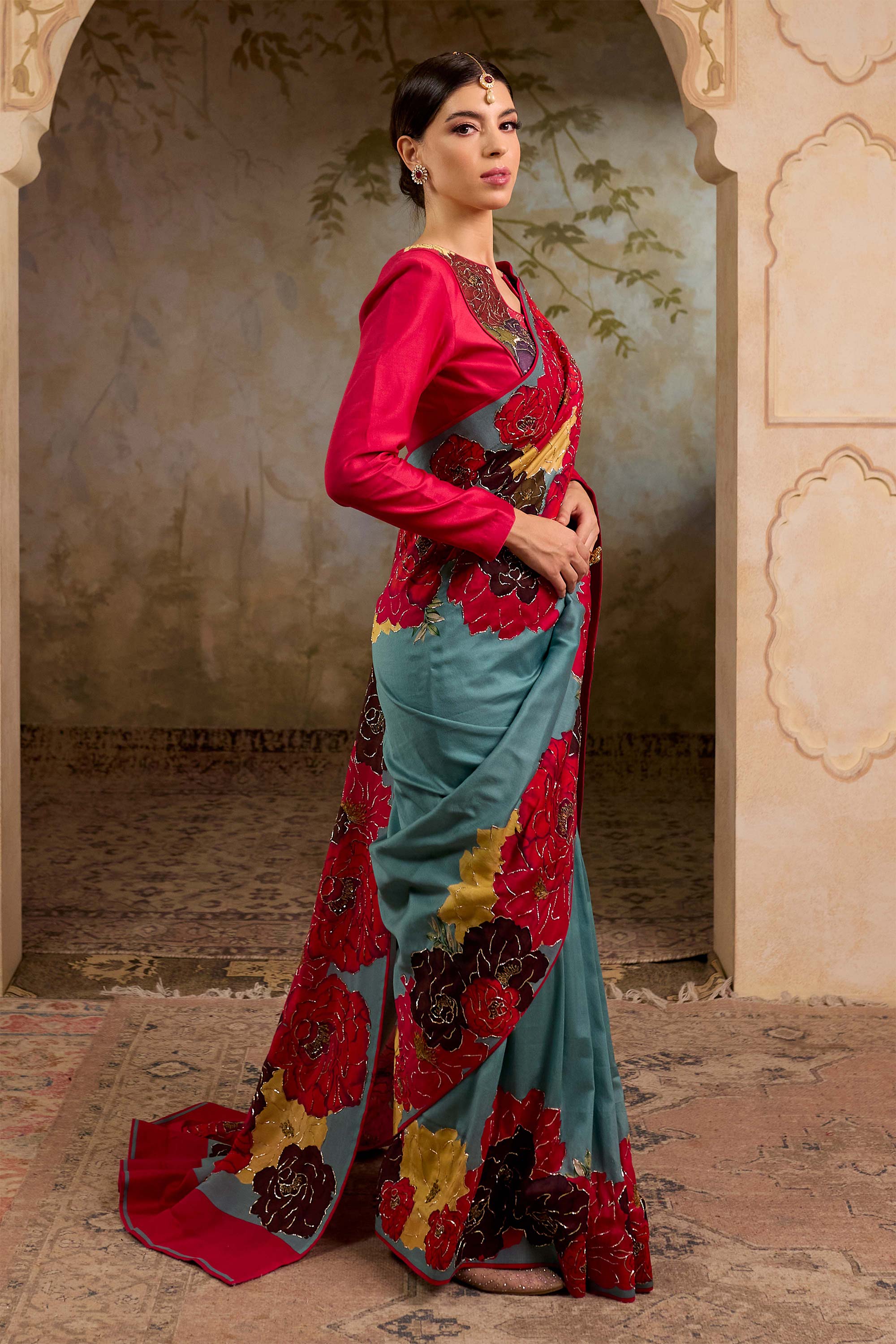 Fulora Print Saree Set