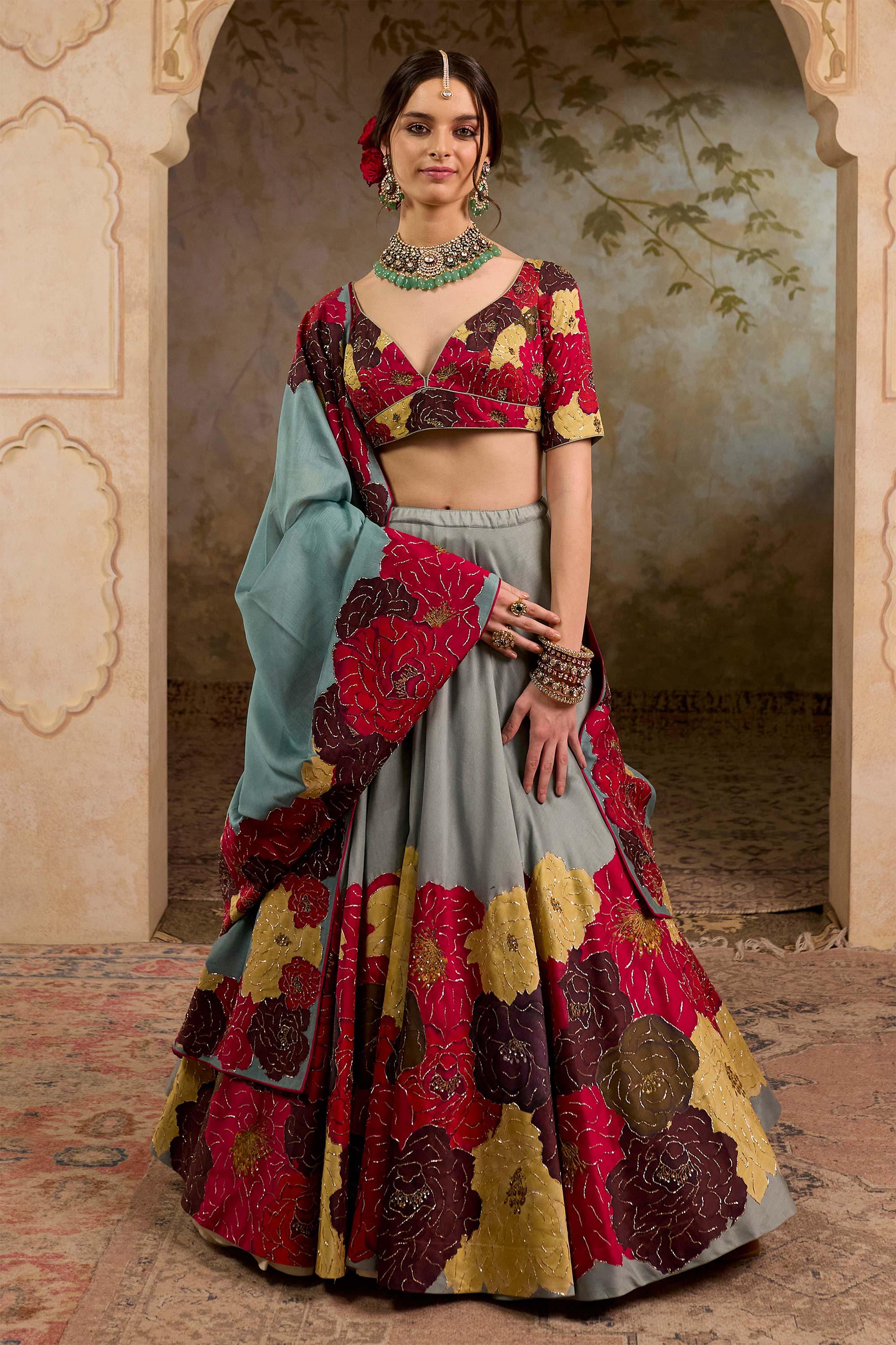 Fulora Print Lehenga Set