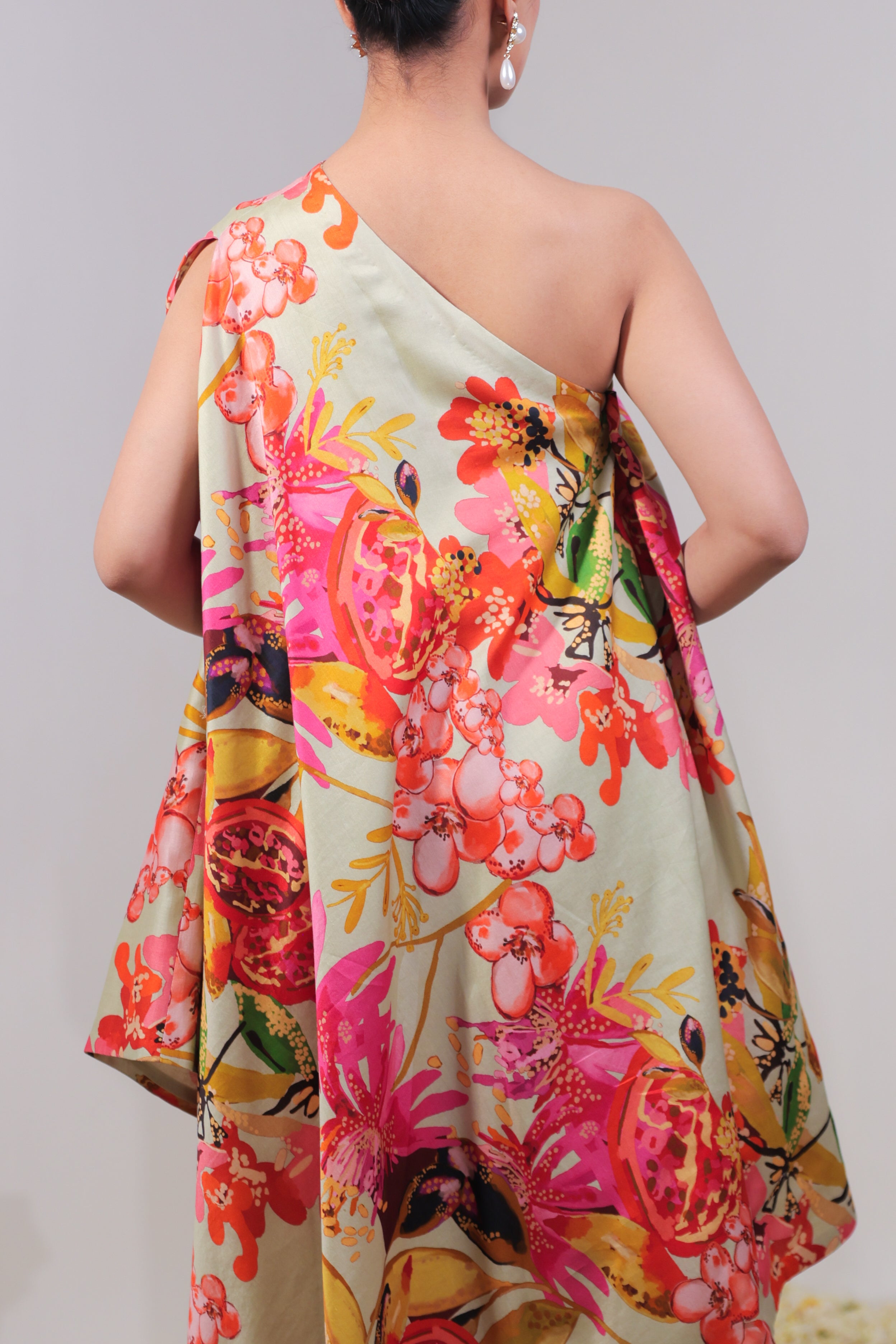 Floral Jaal Off-Shoulder Cord Set with Palazzo