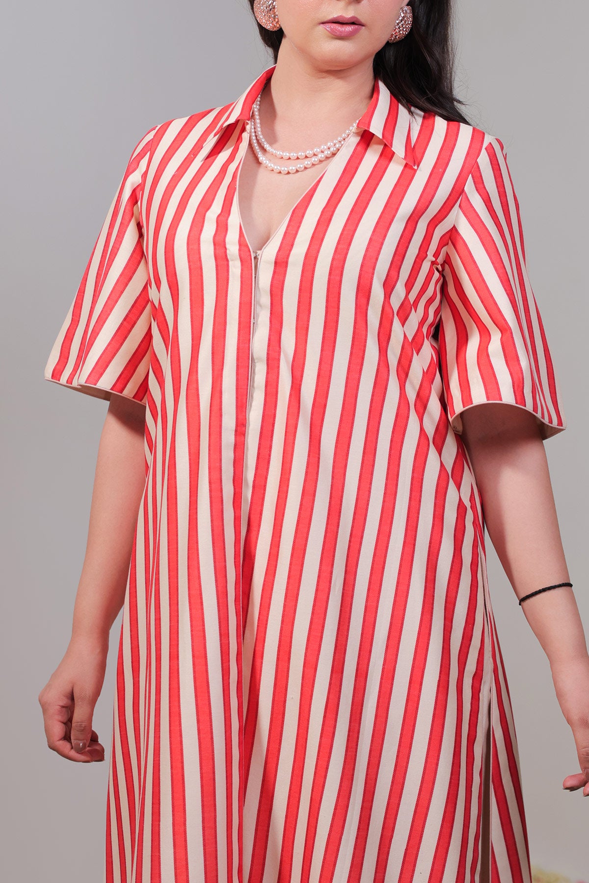 Red Striped Jacket Set