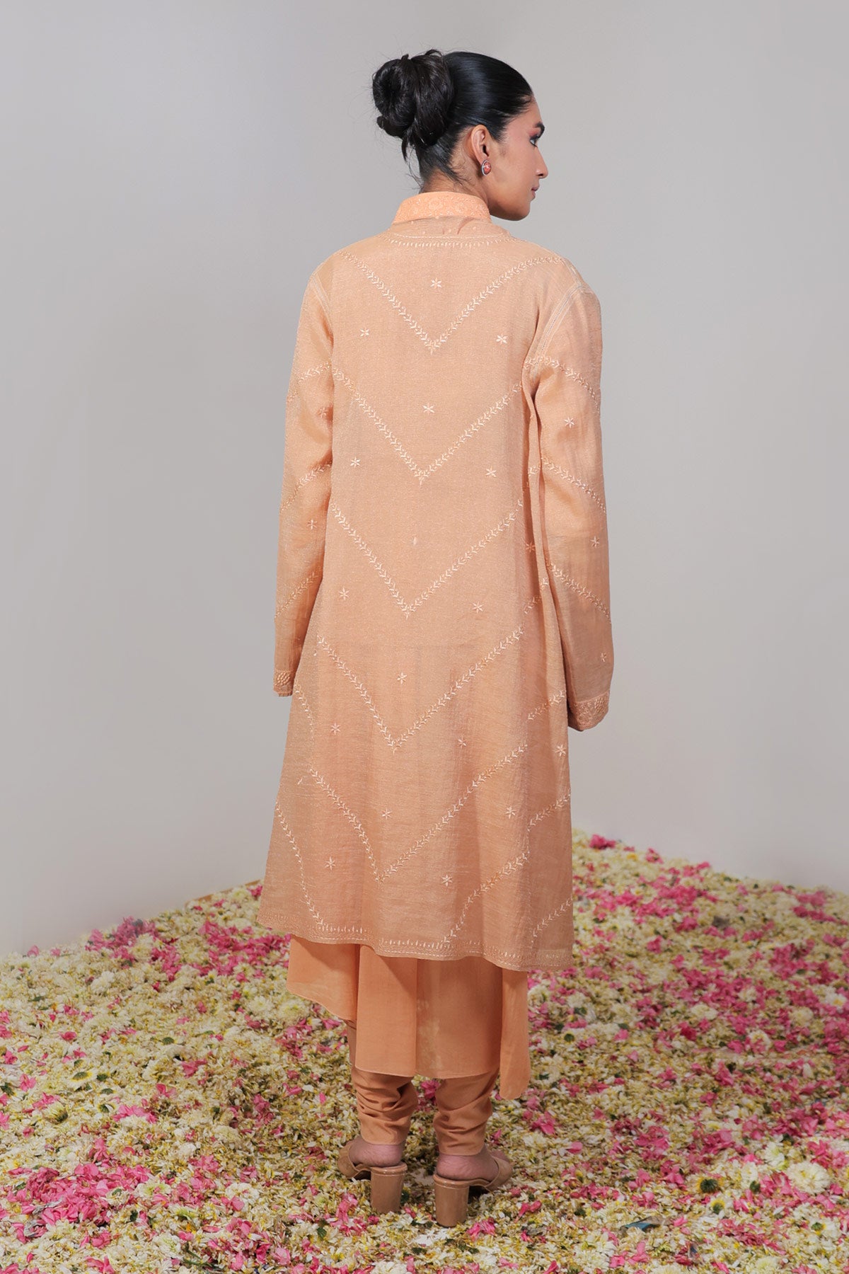Ek Taar Chikankari Jacket Dress Set