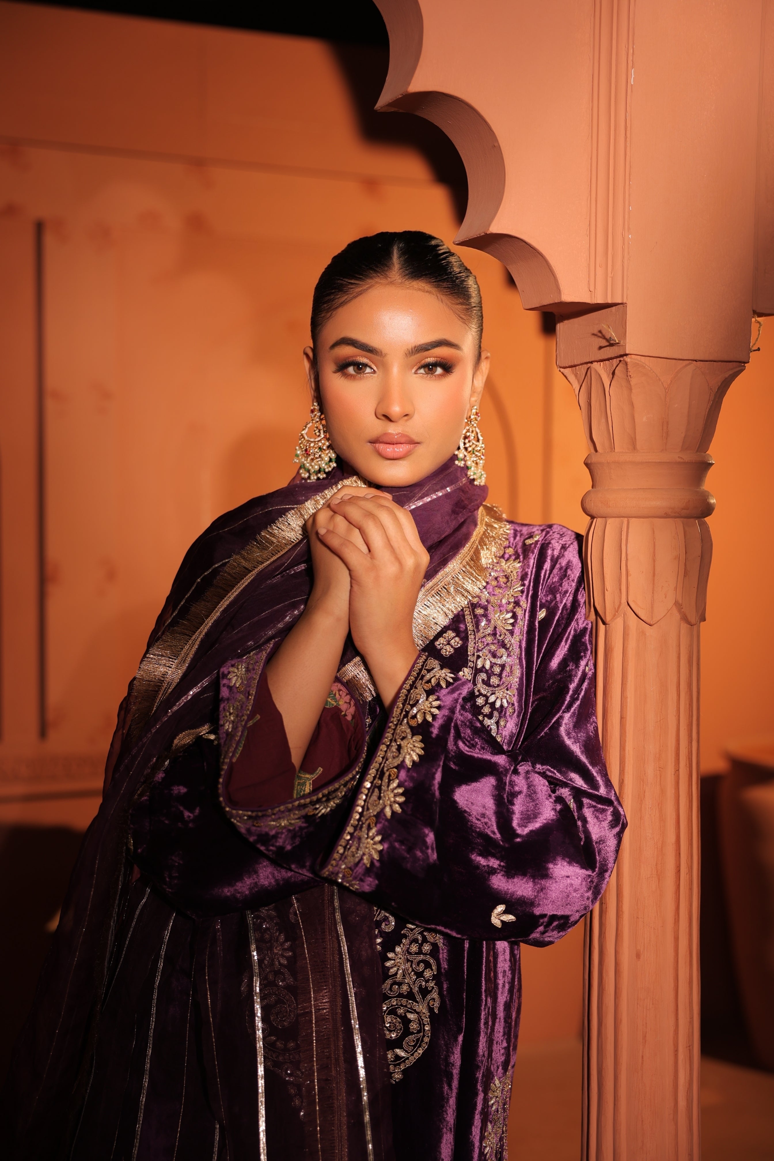 Zareen Purple Suit Set