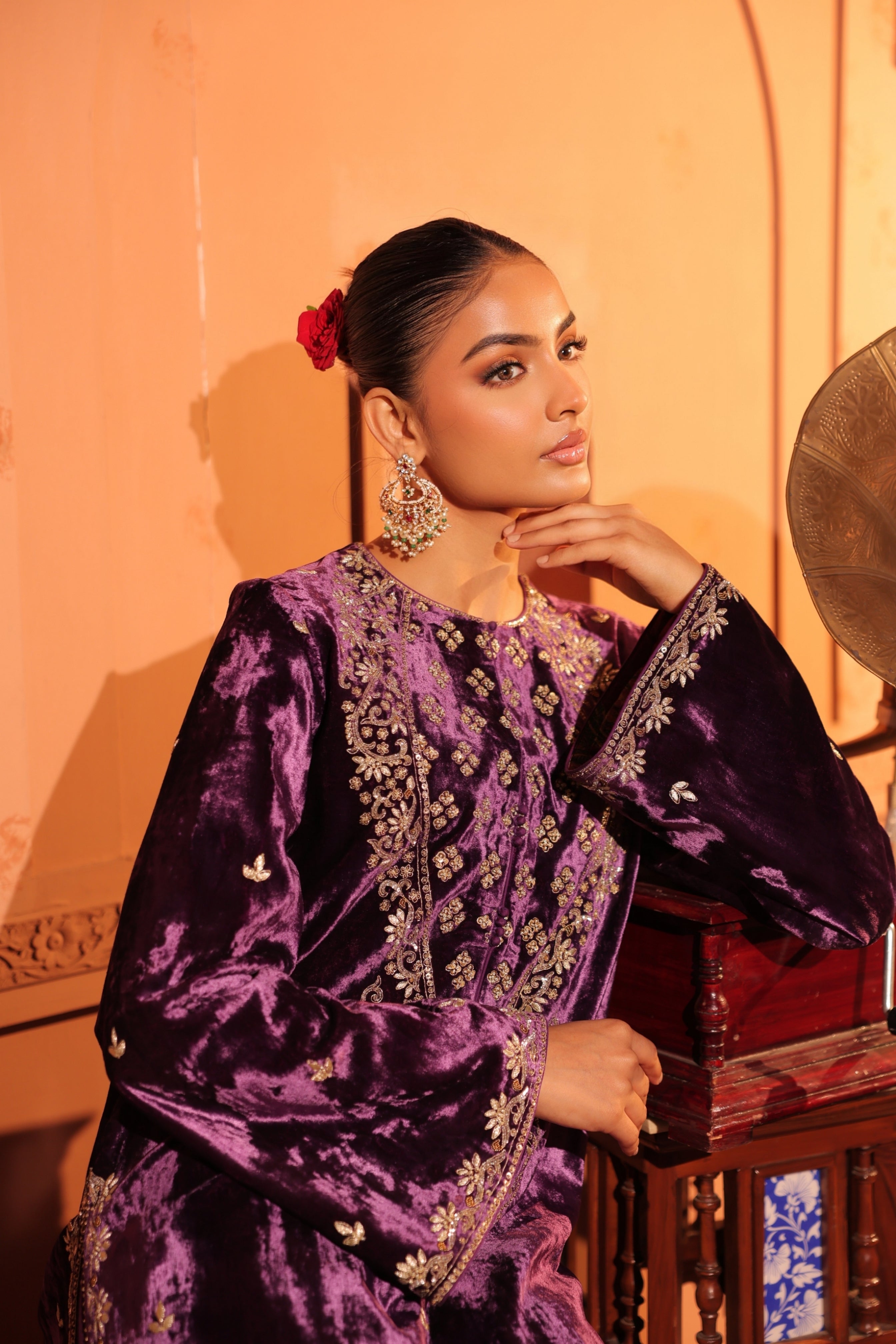 Zareen Purple Suit Set