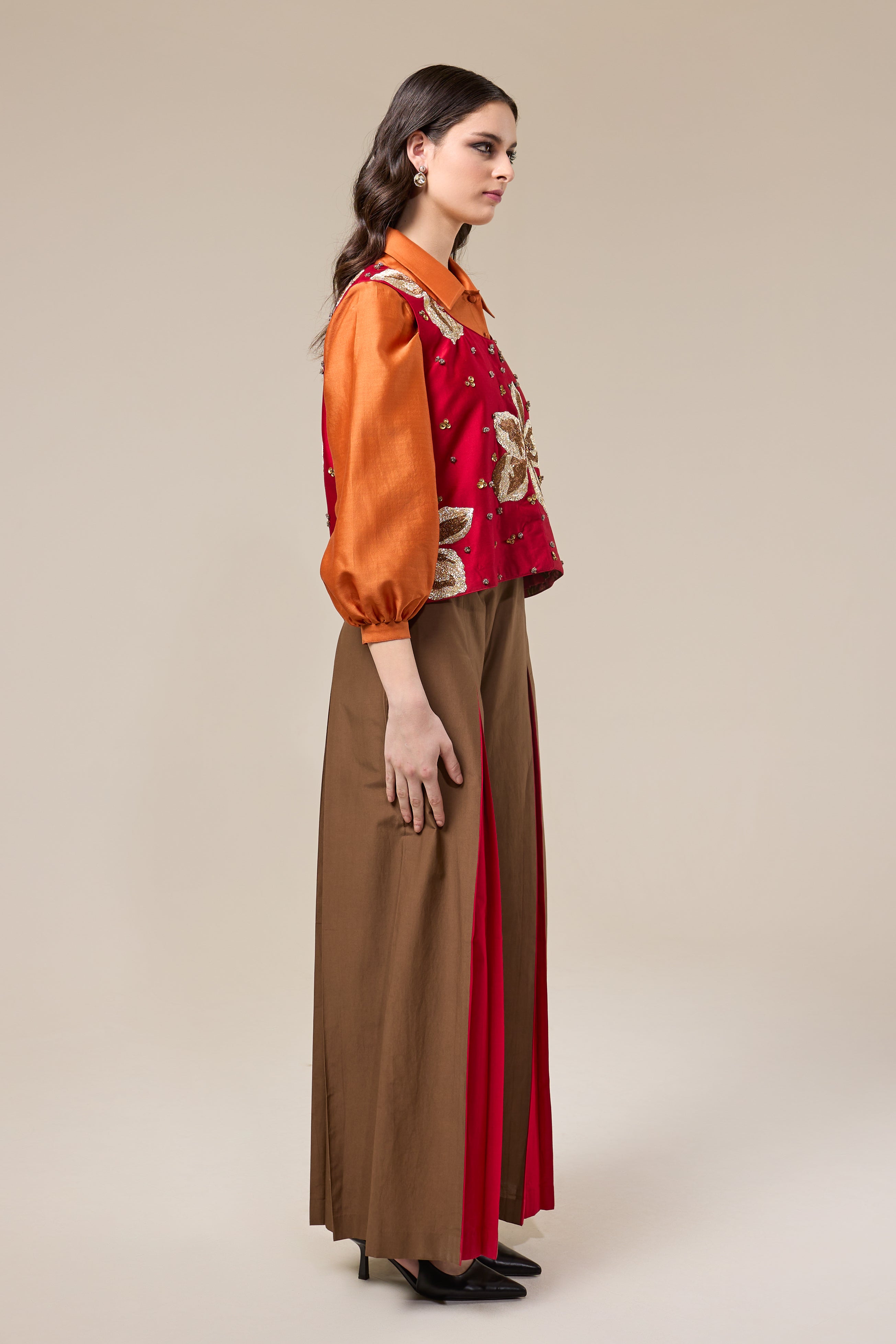 Golden Flora jacket with Shirt and Trousers