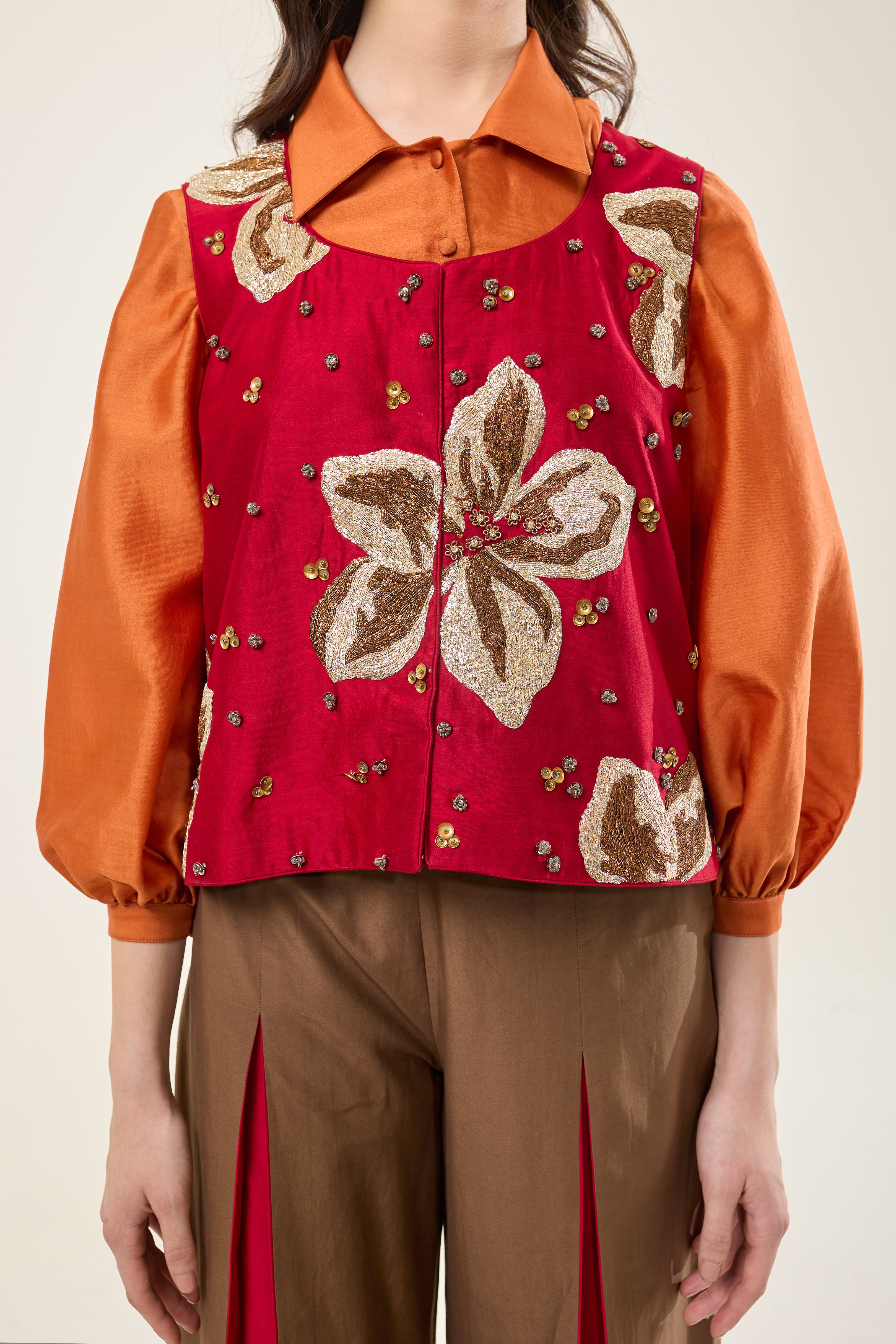 Golden Flora jacket with Shirt and Trousers