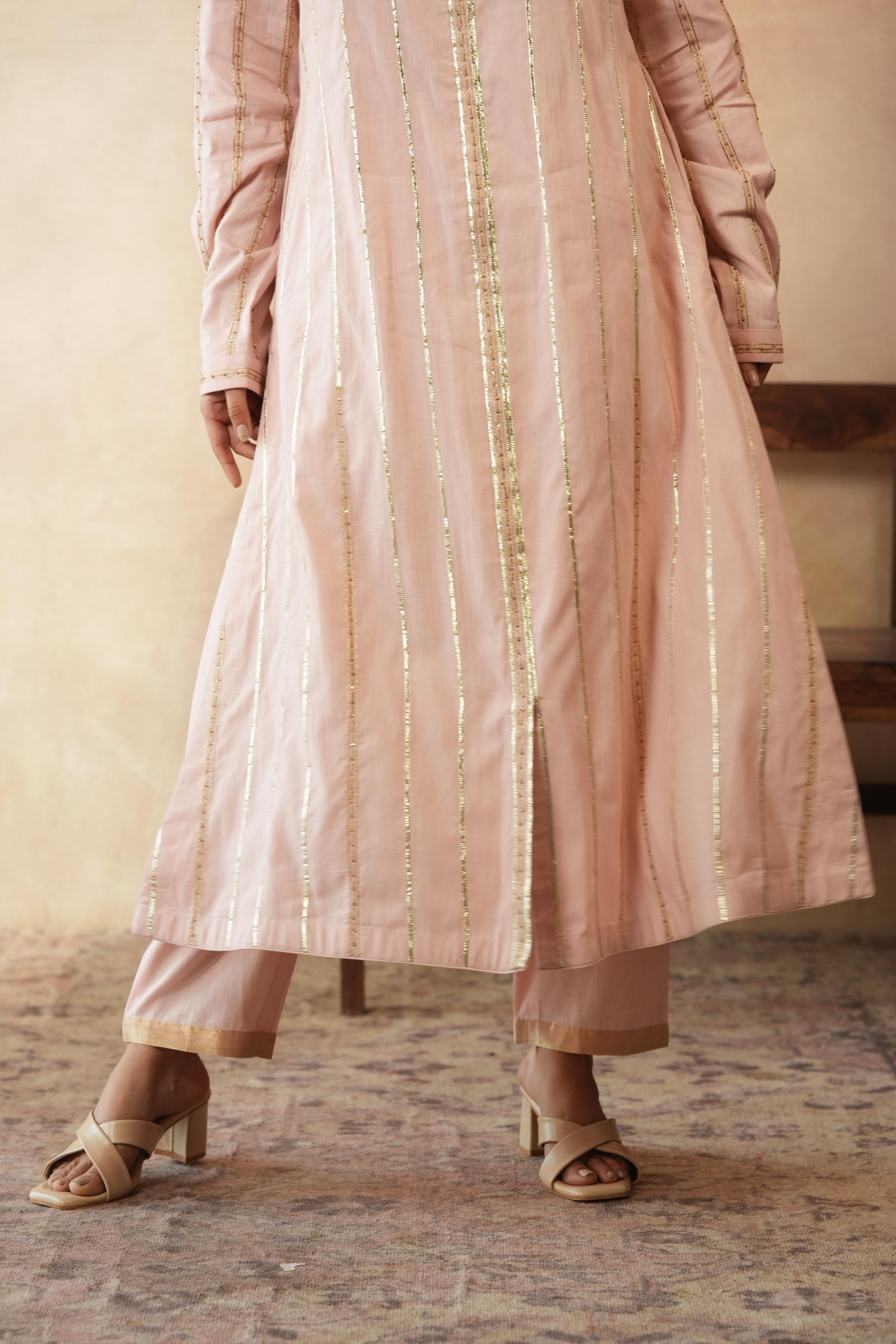 Amaya Gota Lace Blush Kurta