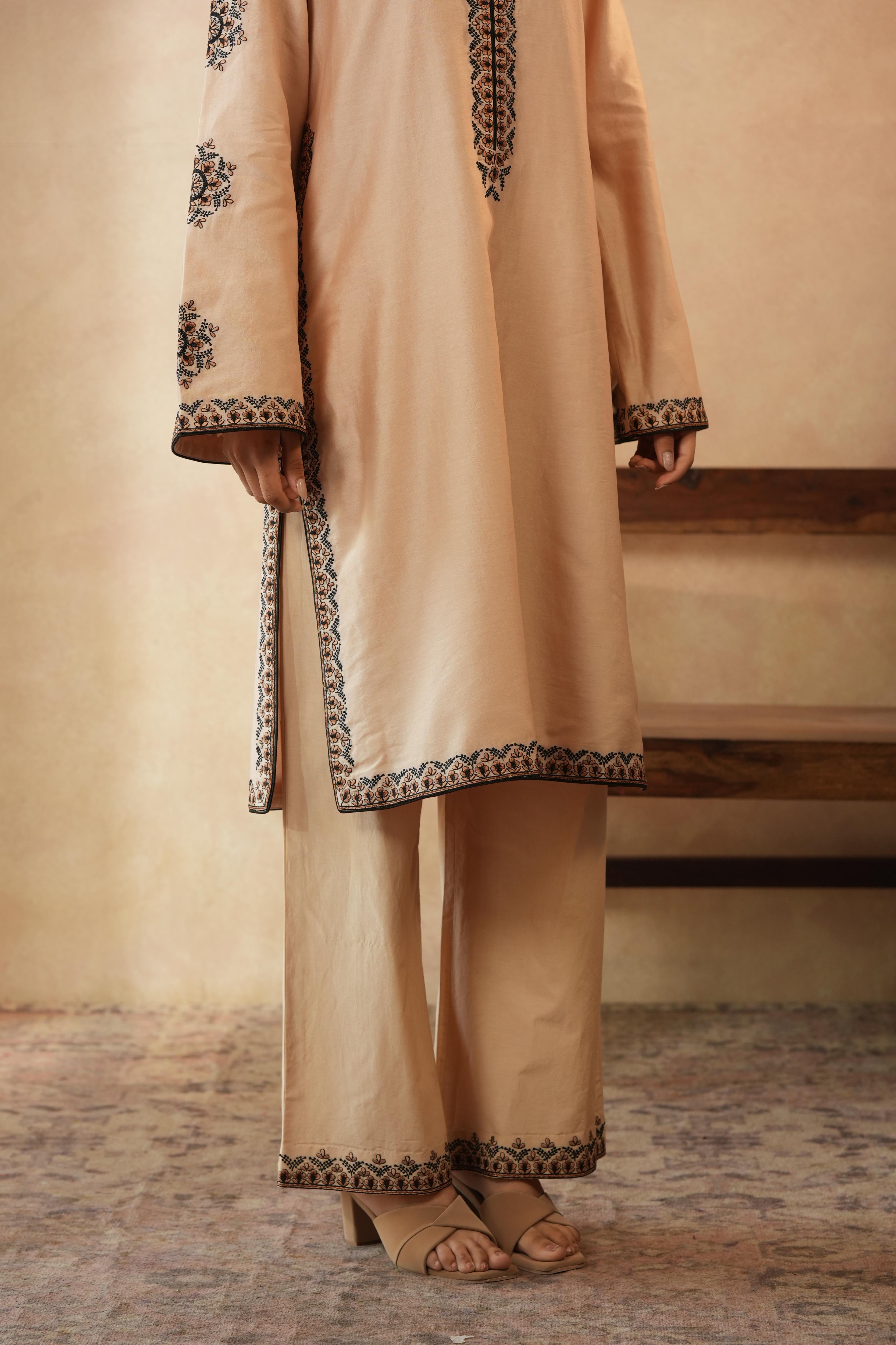 Meeram Cream Beige Kurta Set
