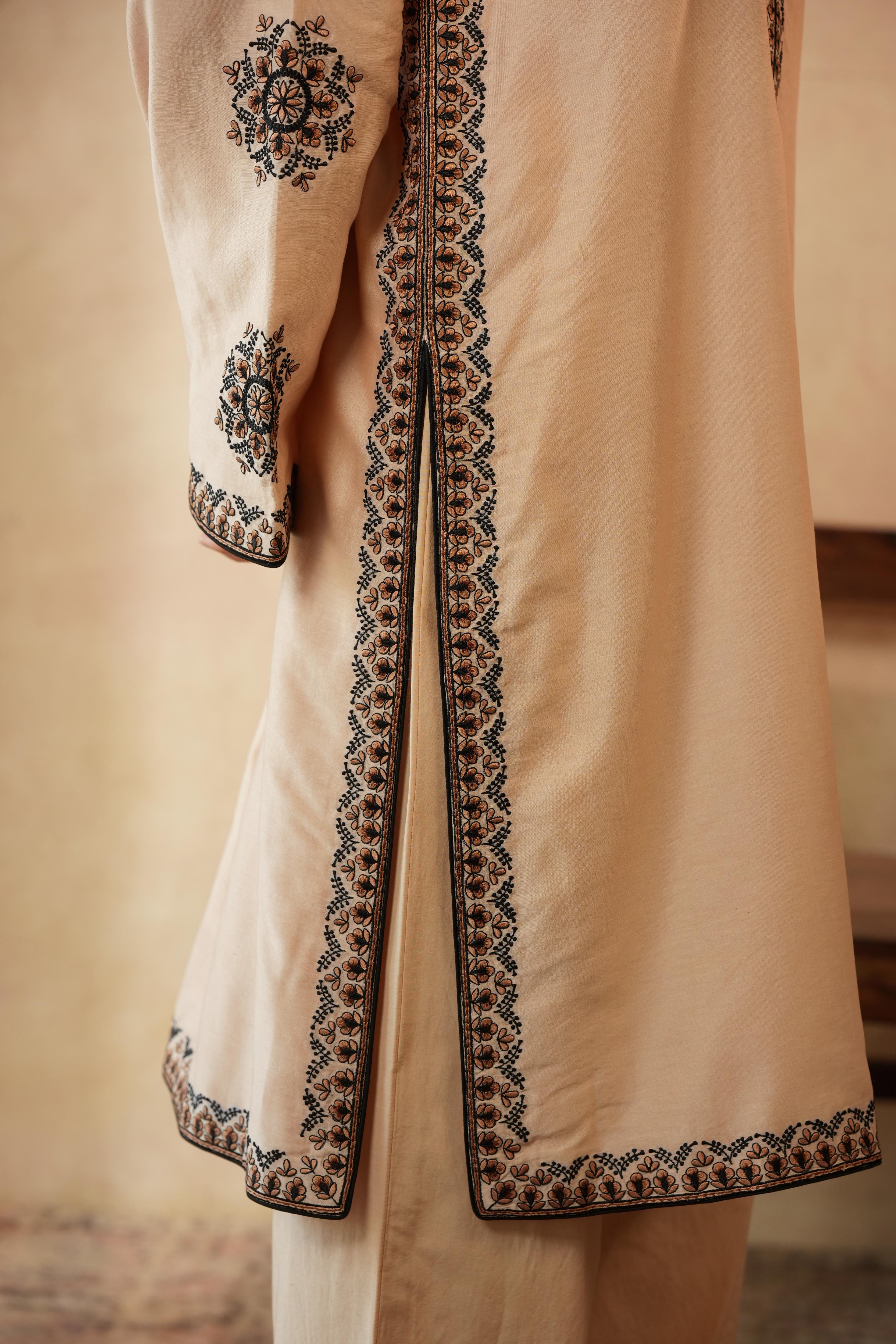 Meeram Cream Beige Kurta Set