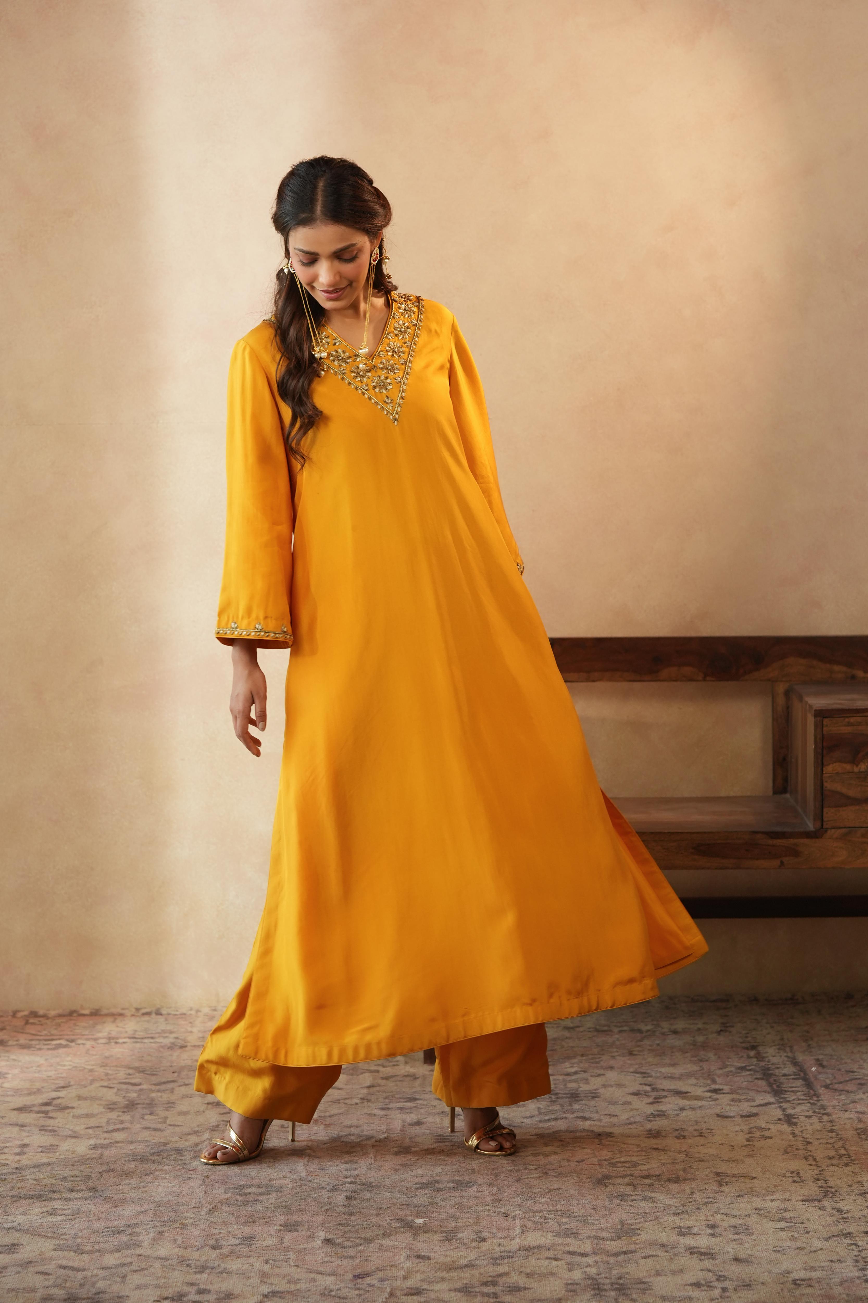Hanna Mustard Kurta Set