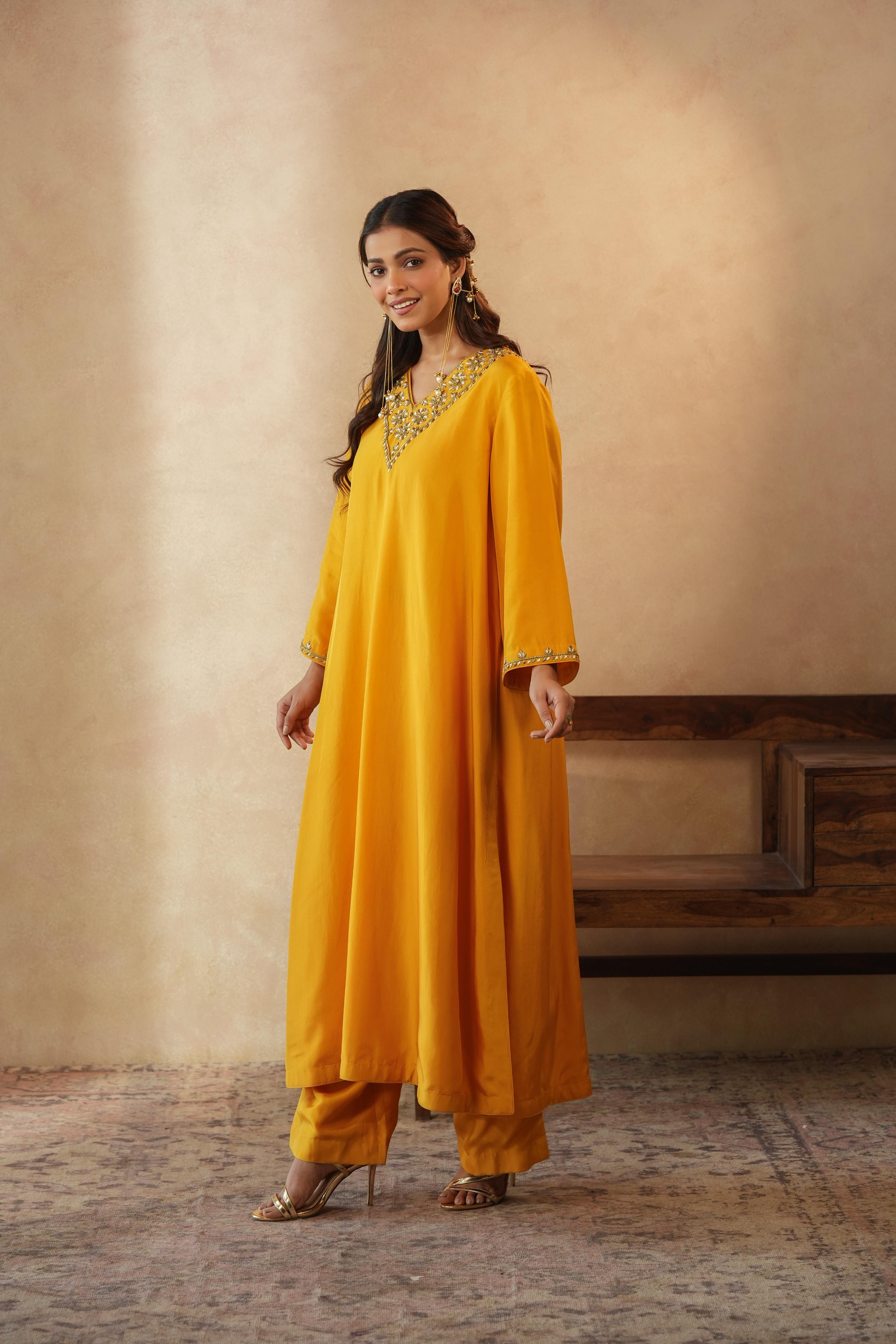 Hanna Mustard Kurta Set