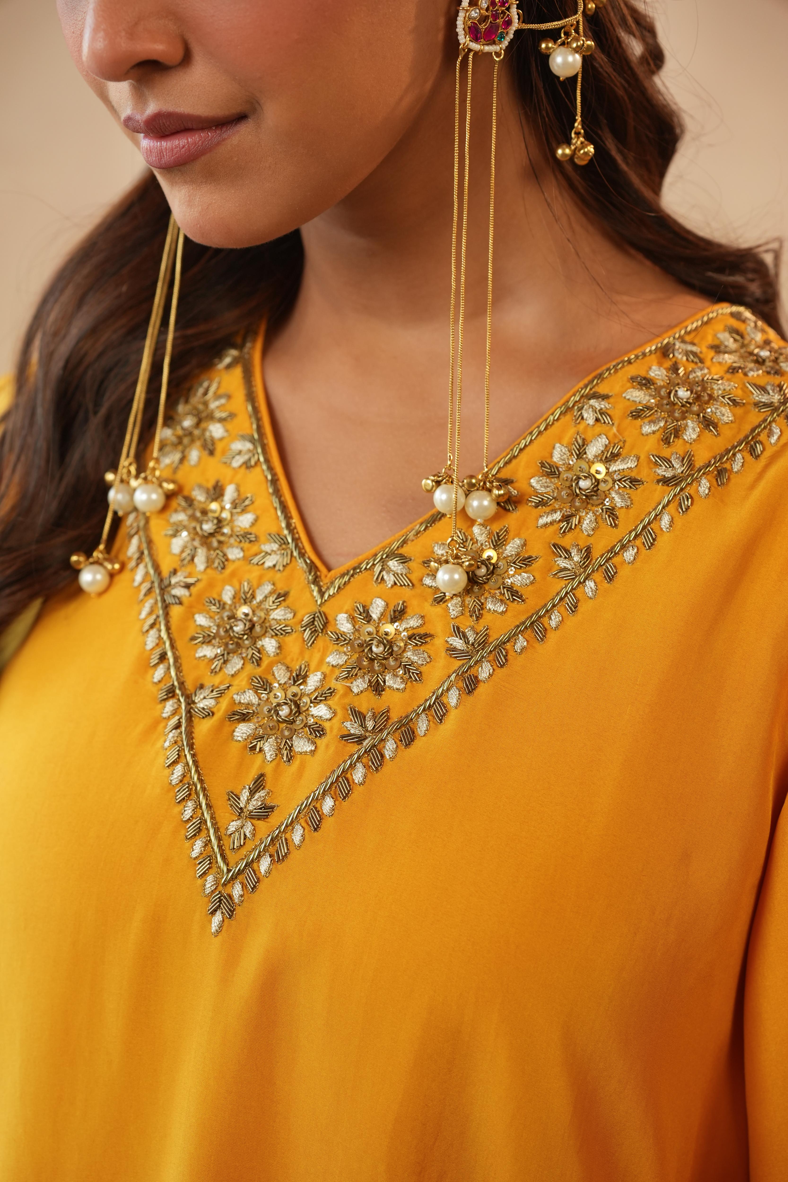 Hanna Mustard Kurta Set
