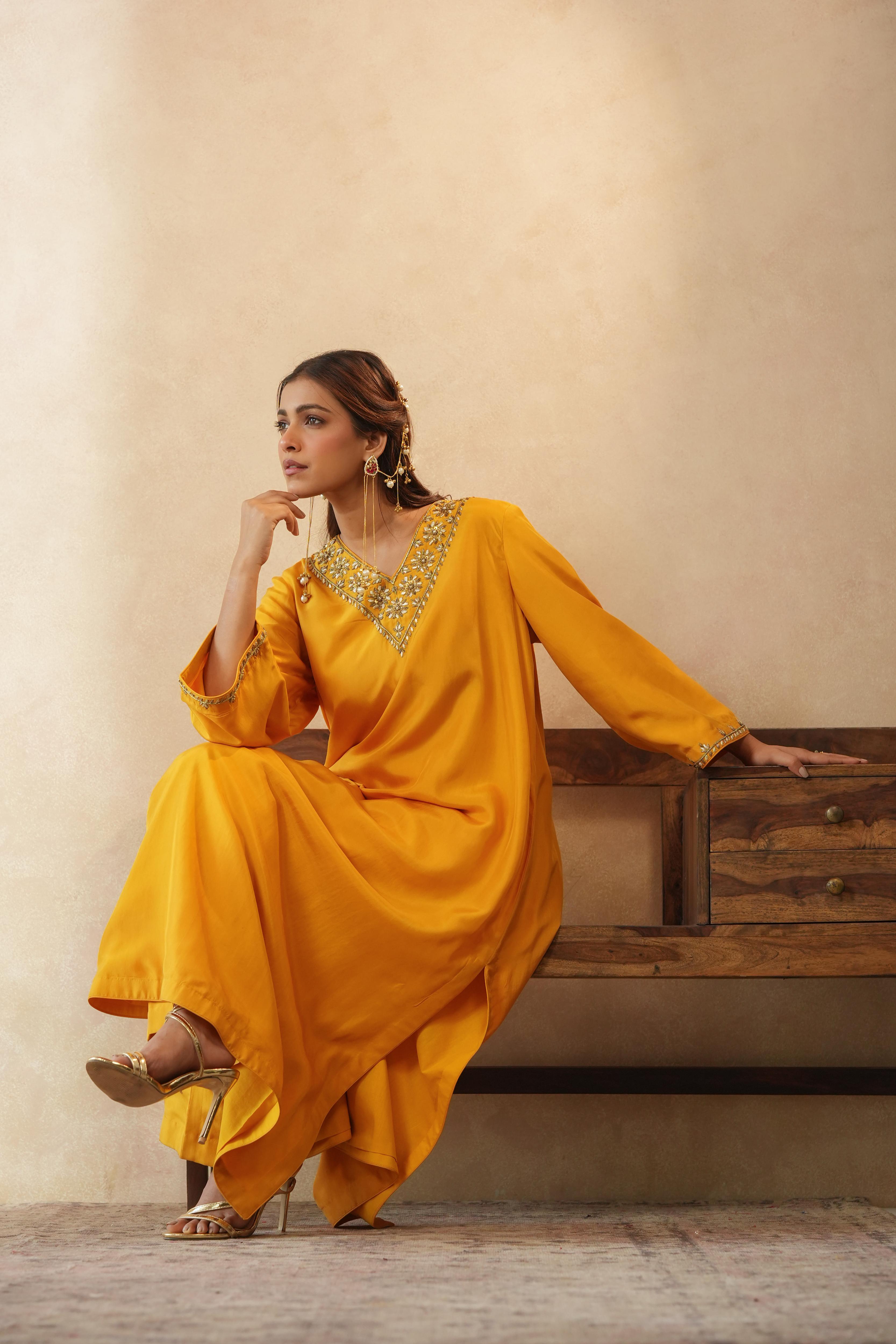 Hanna Mustard Kurta Set