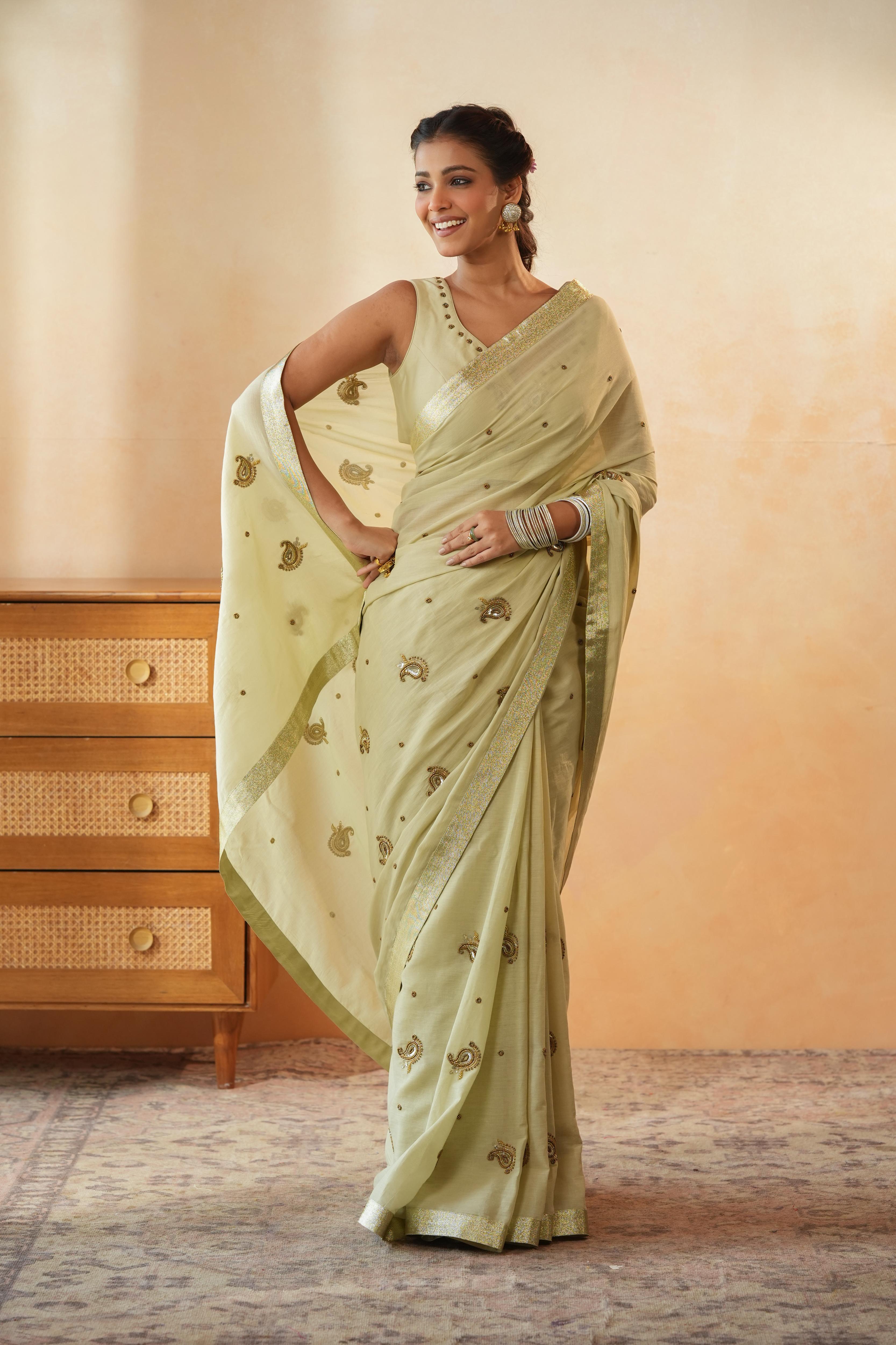 Aashna Paisley Mint Saree