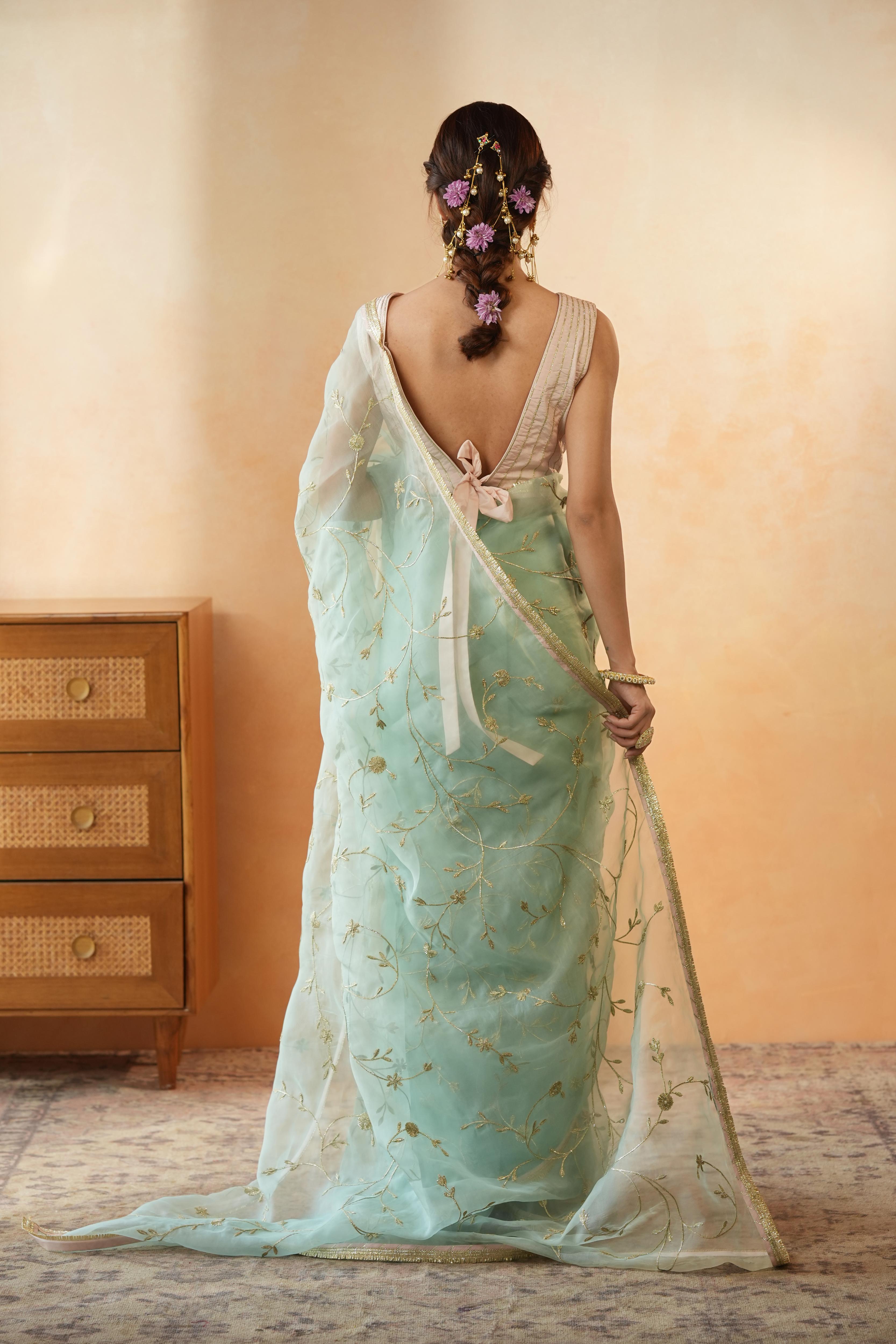 Rajshree Blue Gota Jaal Saree