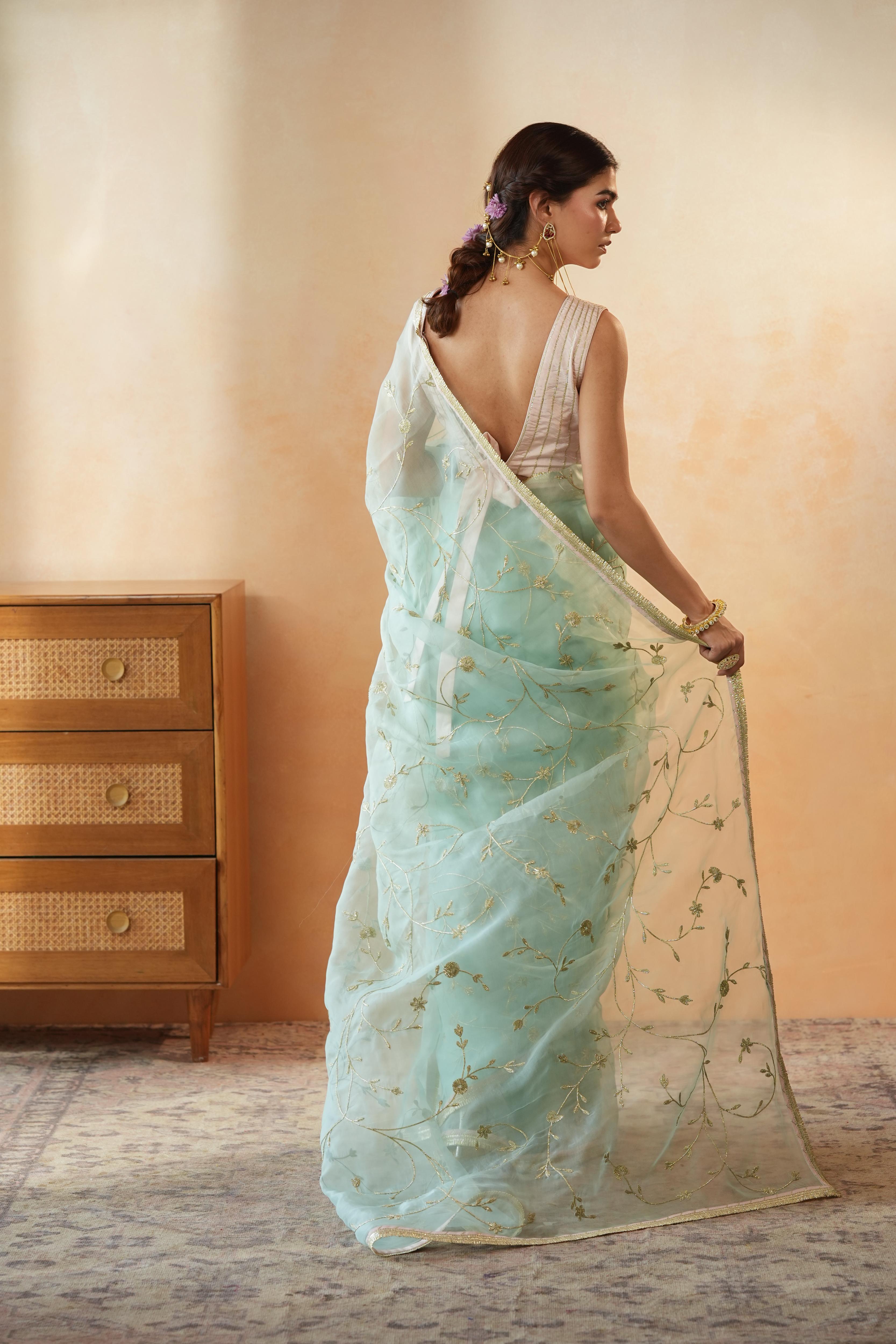 Rajshree Blue Gota Jaal Saree