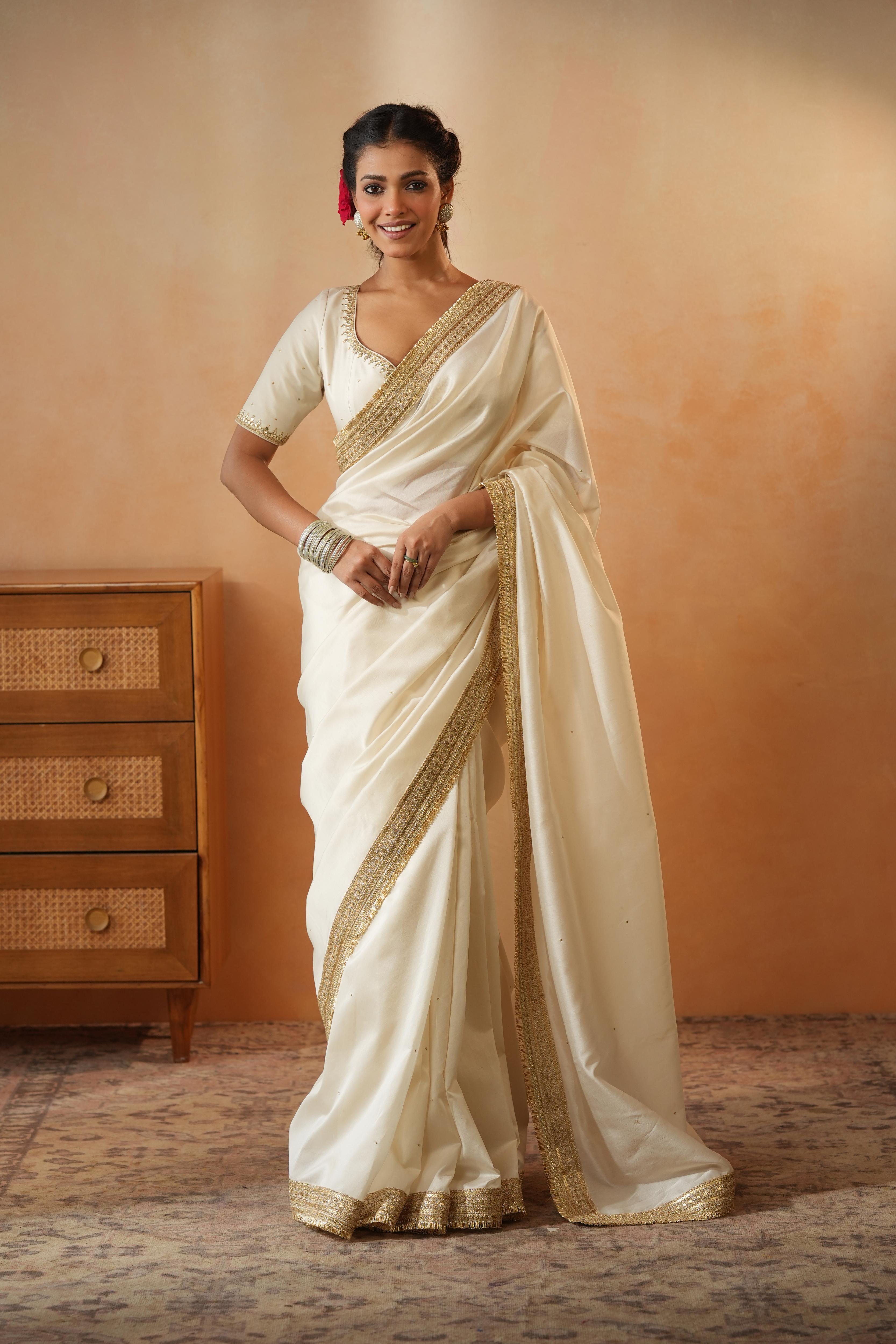Trisha Ivory Border Saree