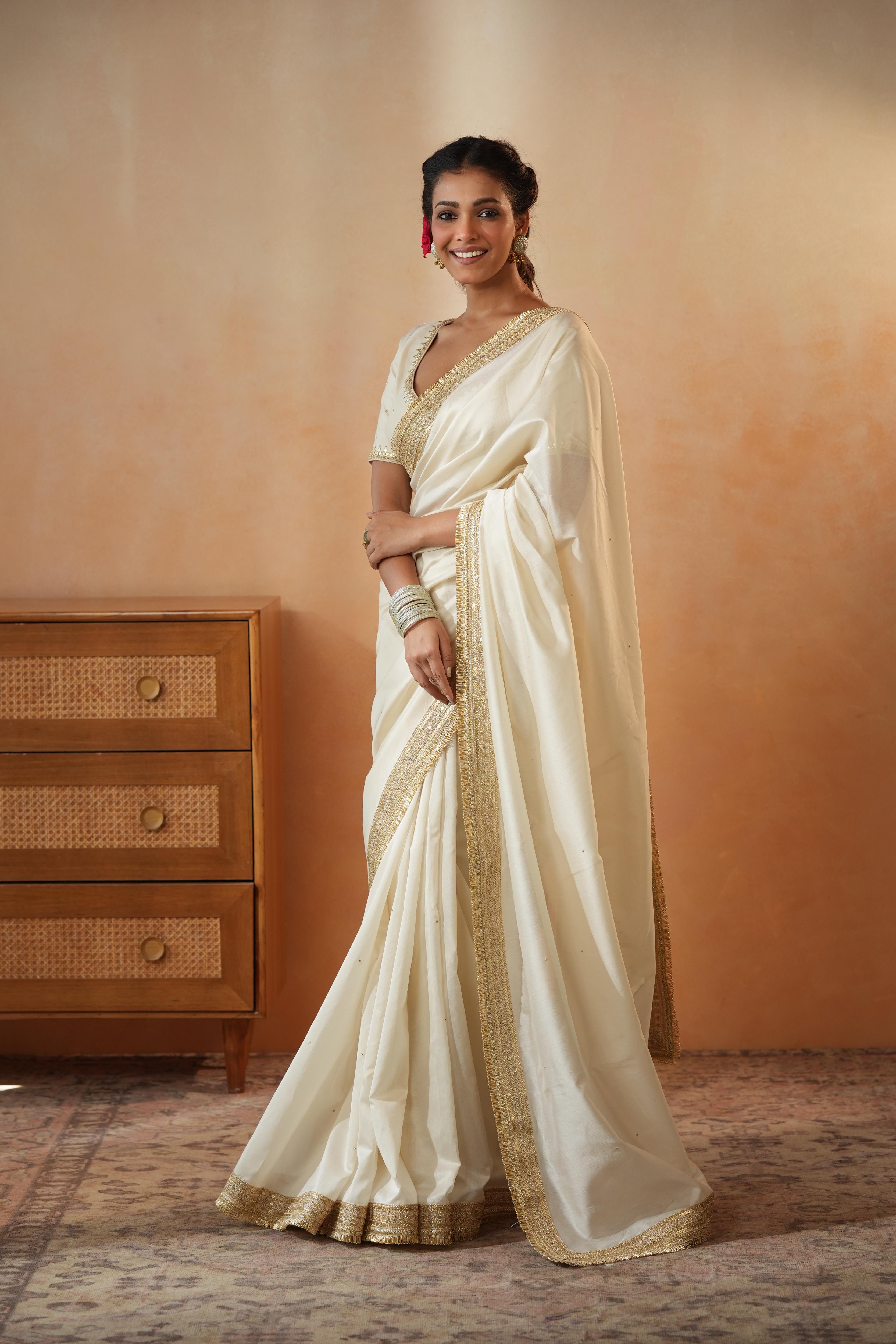 Trisha Ivory Border Saree