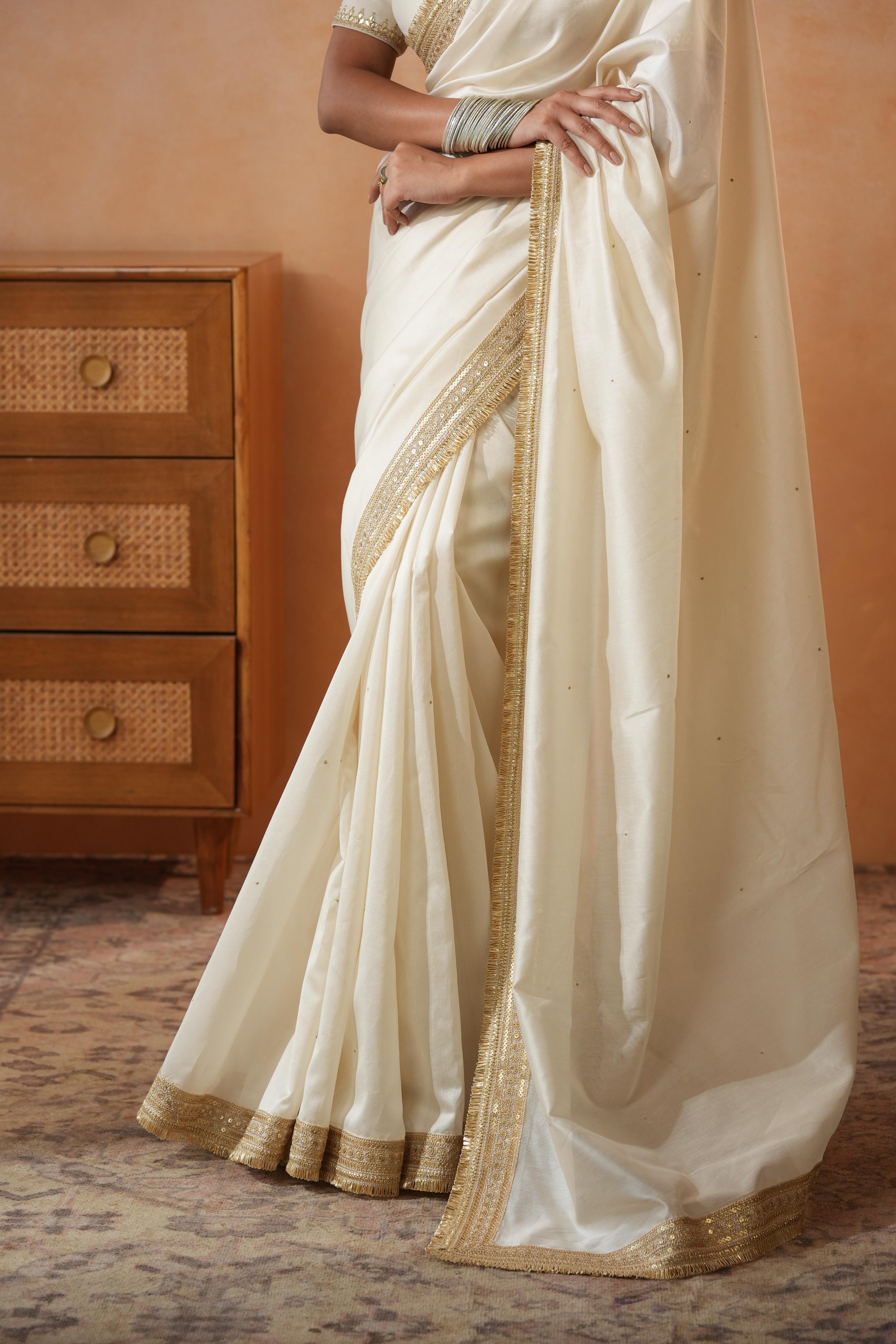 Trisha Ivory Border Saree