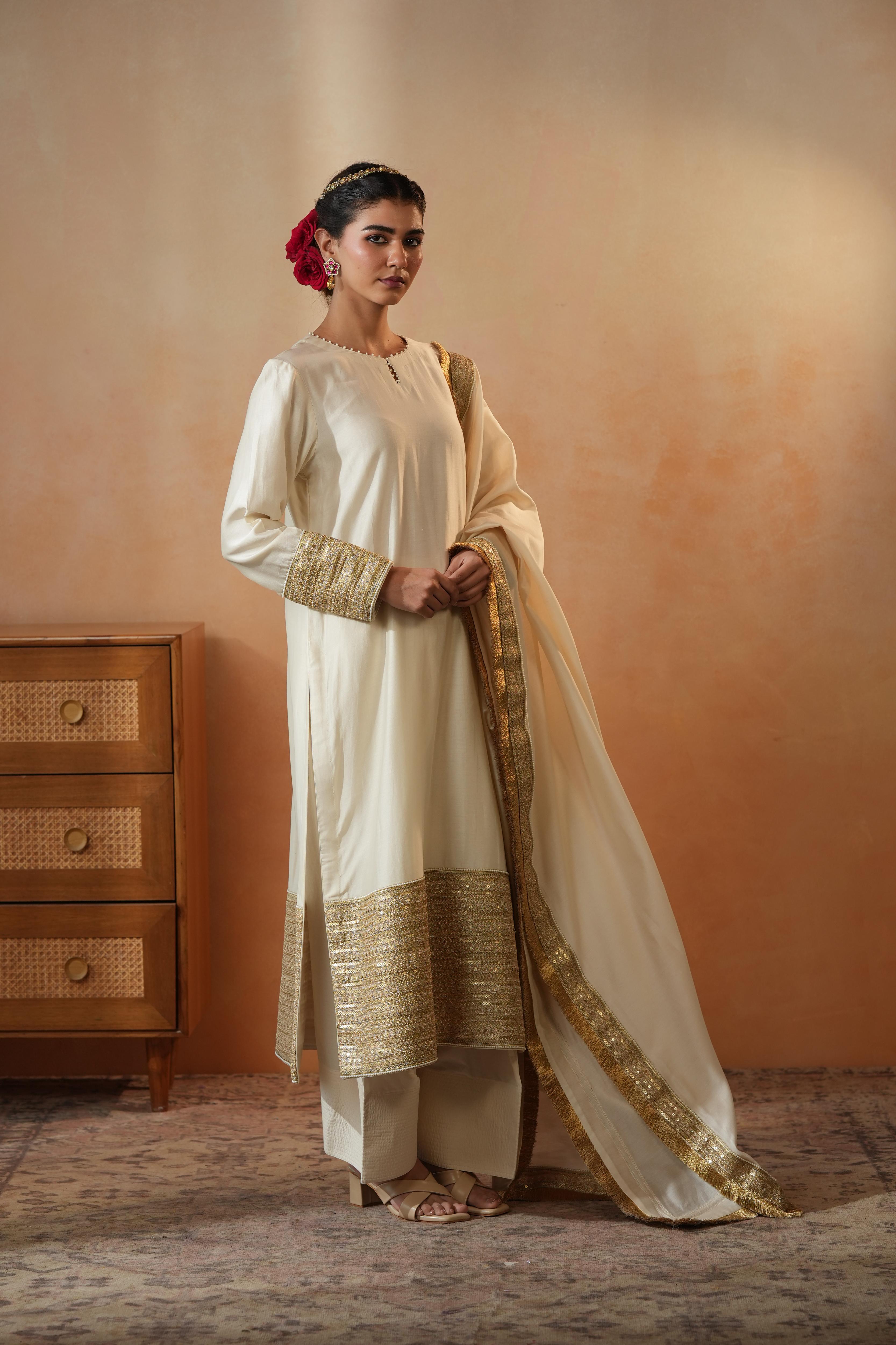 Ivory Border Suit Set