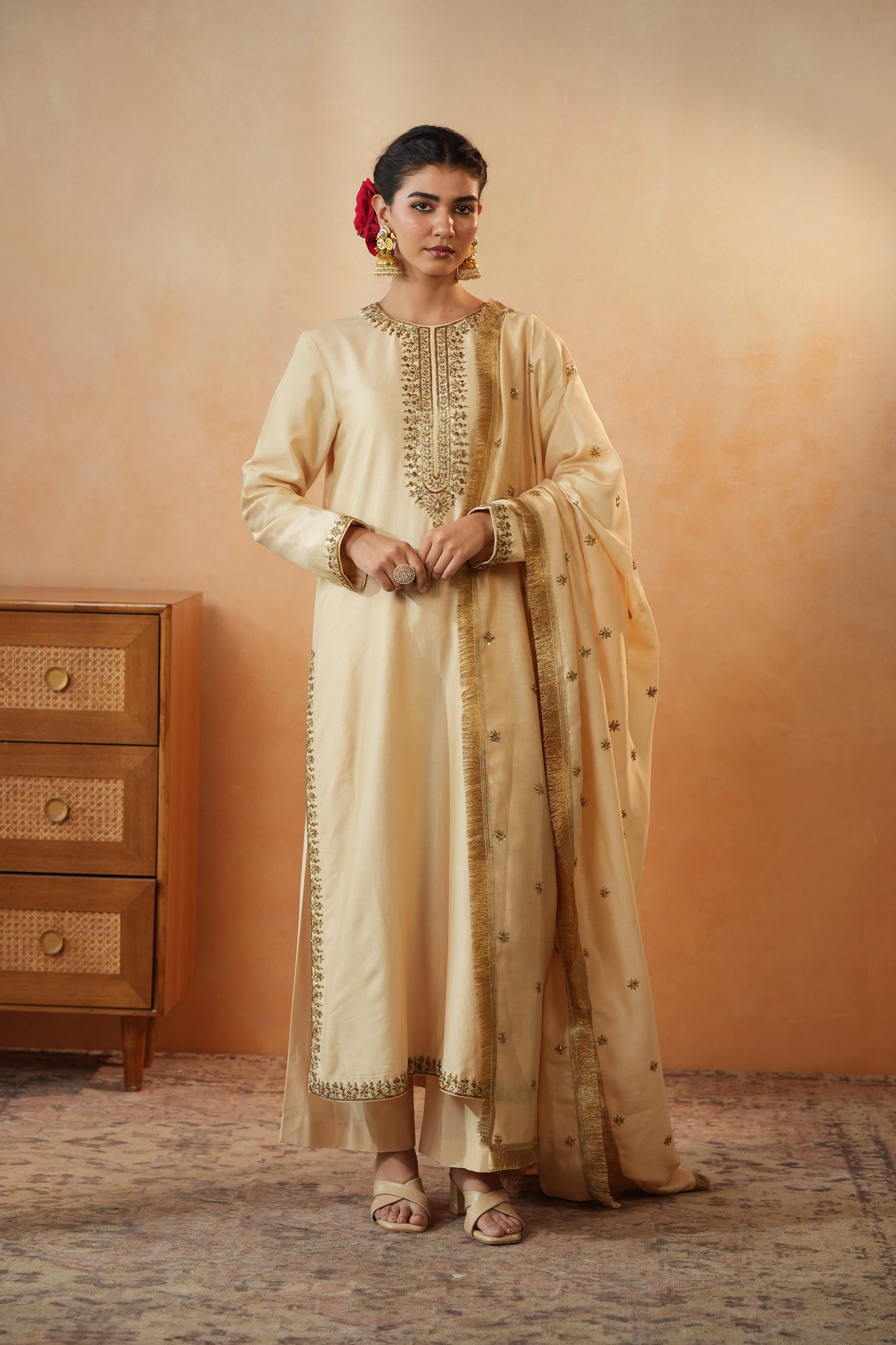 Shareefa Off White Suit Set