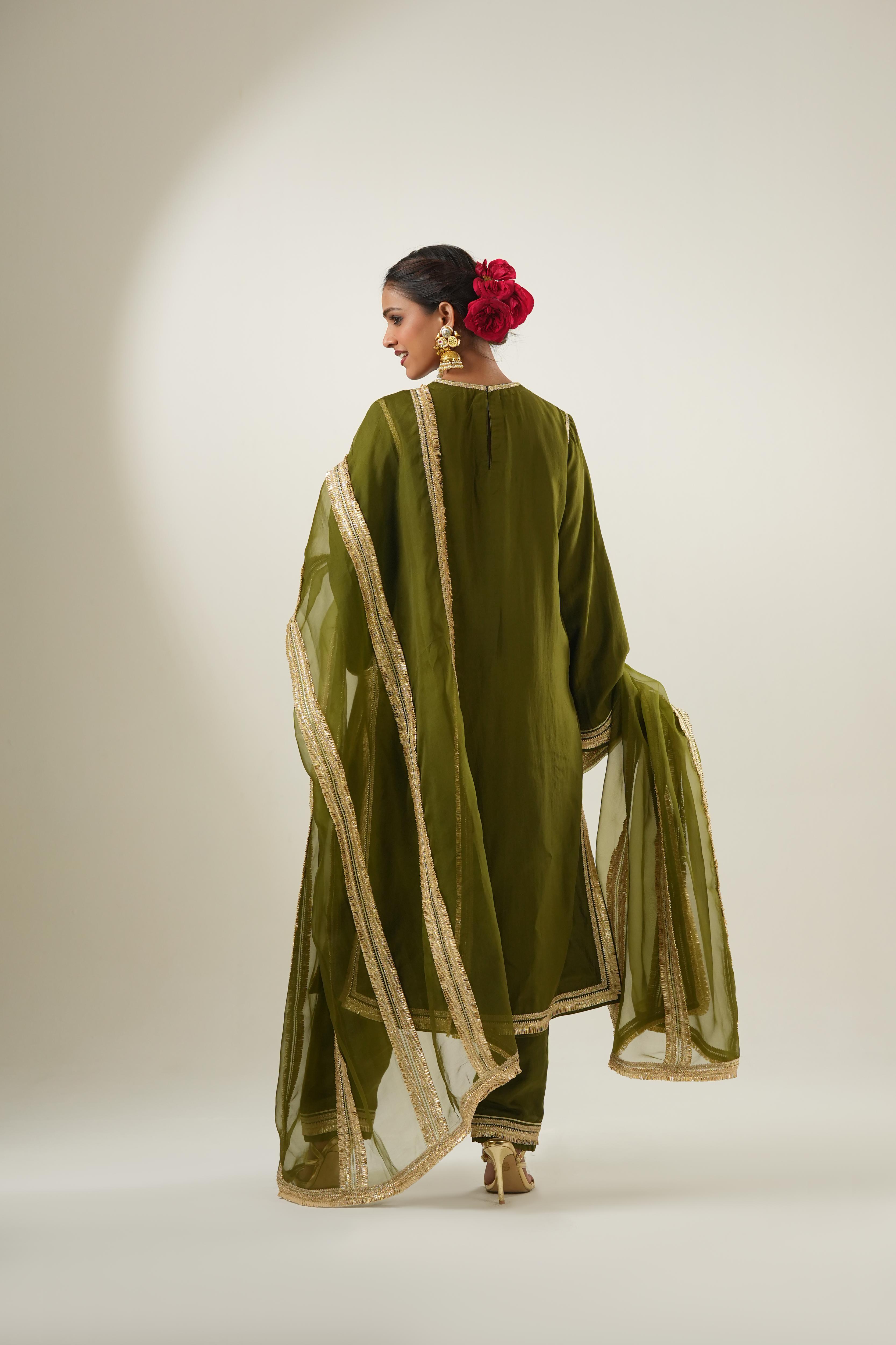 Asma Olive Suit Set