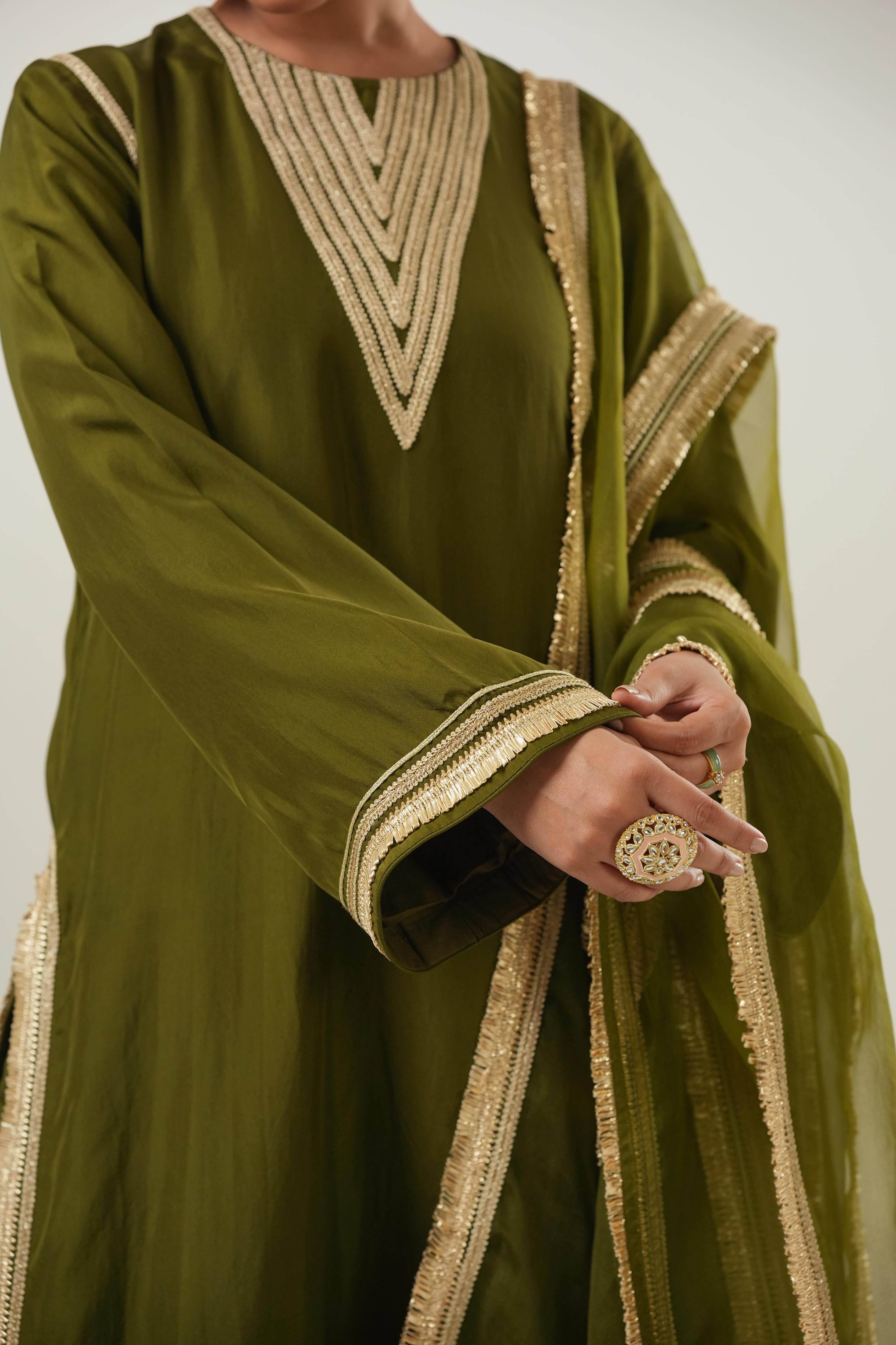 Asma Olive Suit Set