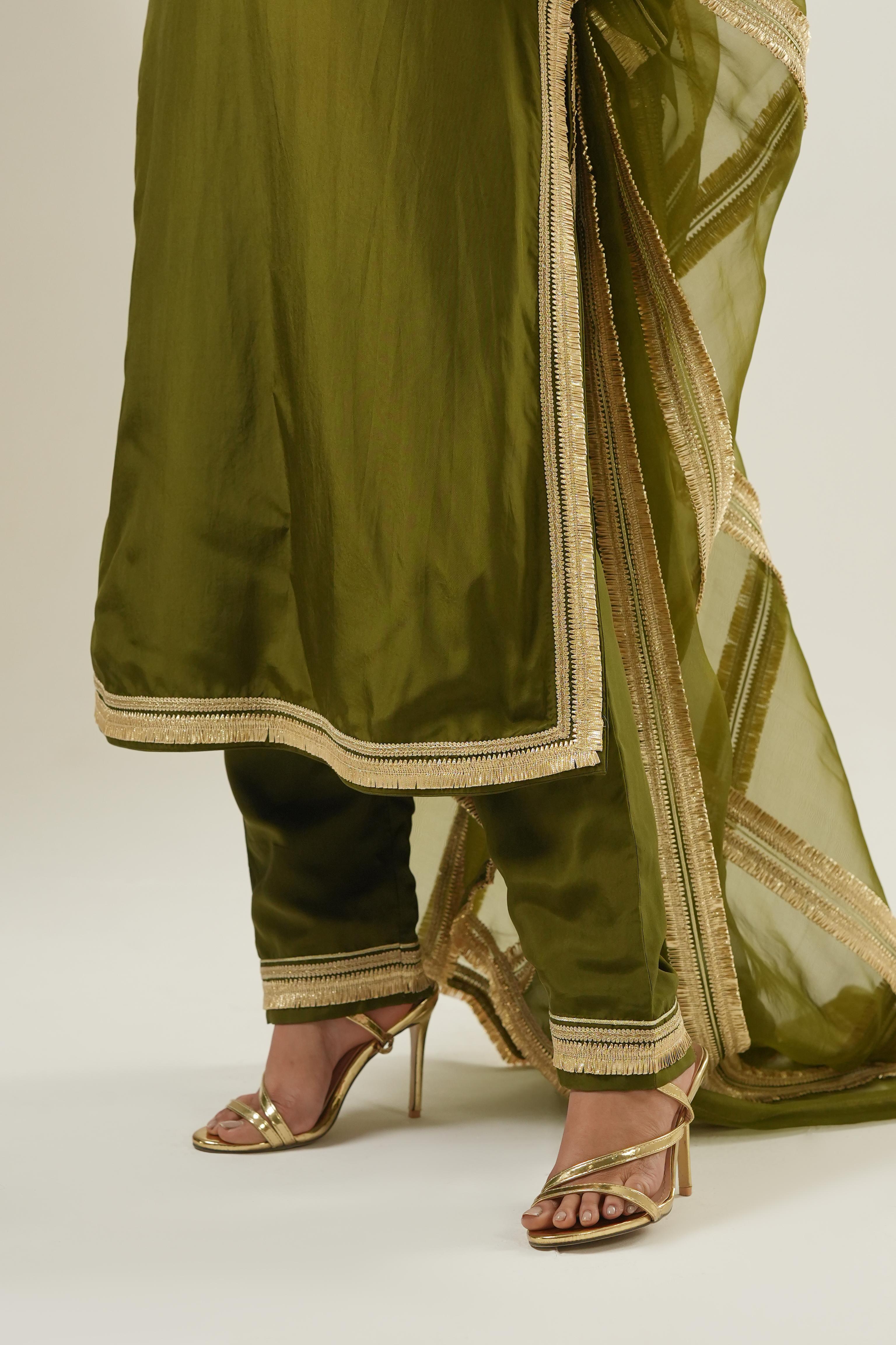Asma Olive Suit Set