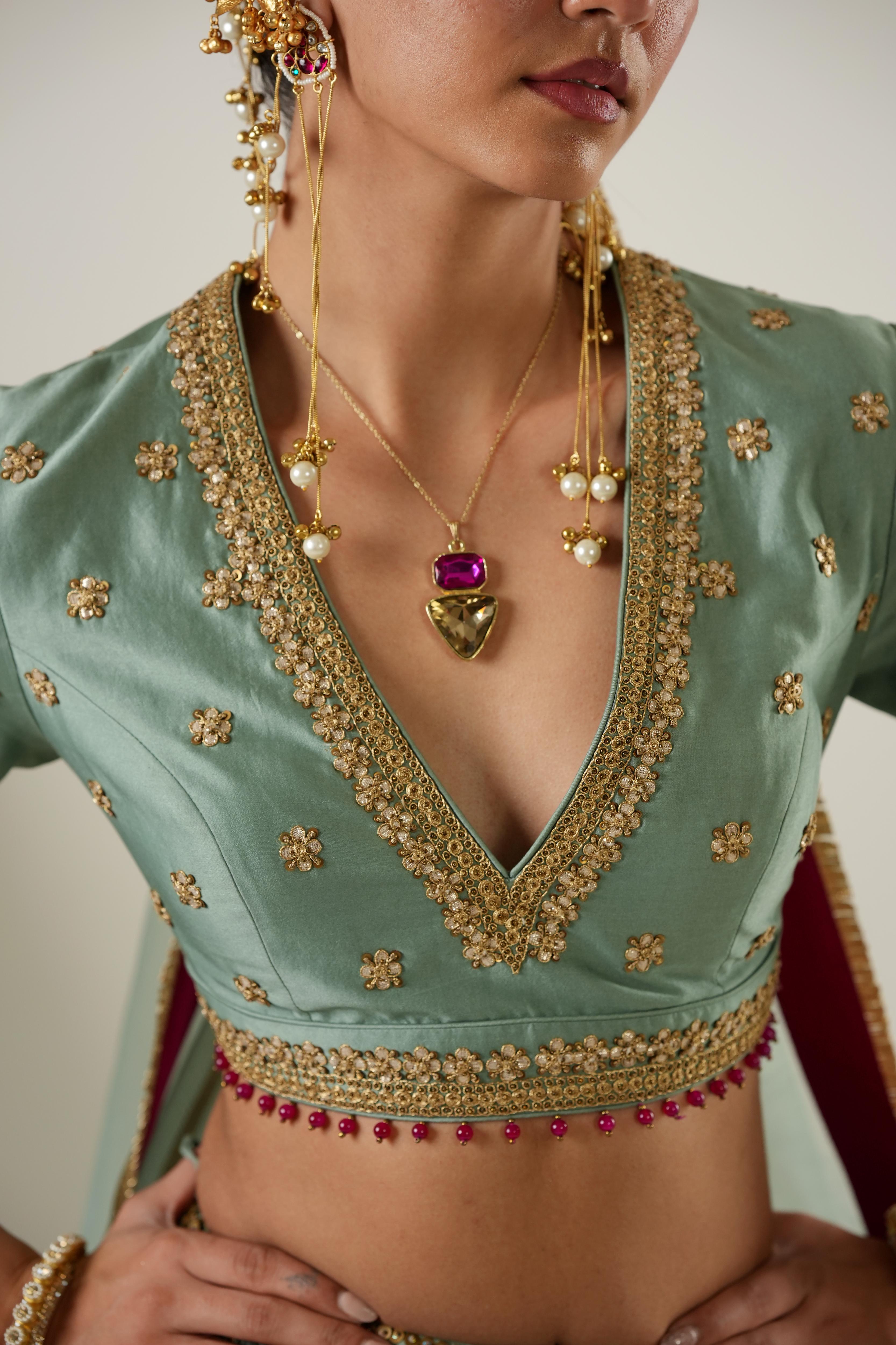 Harini Turquoise Lehenga