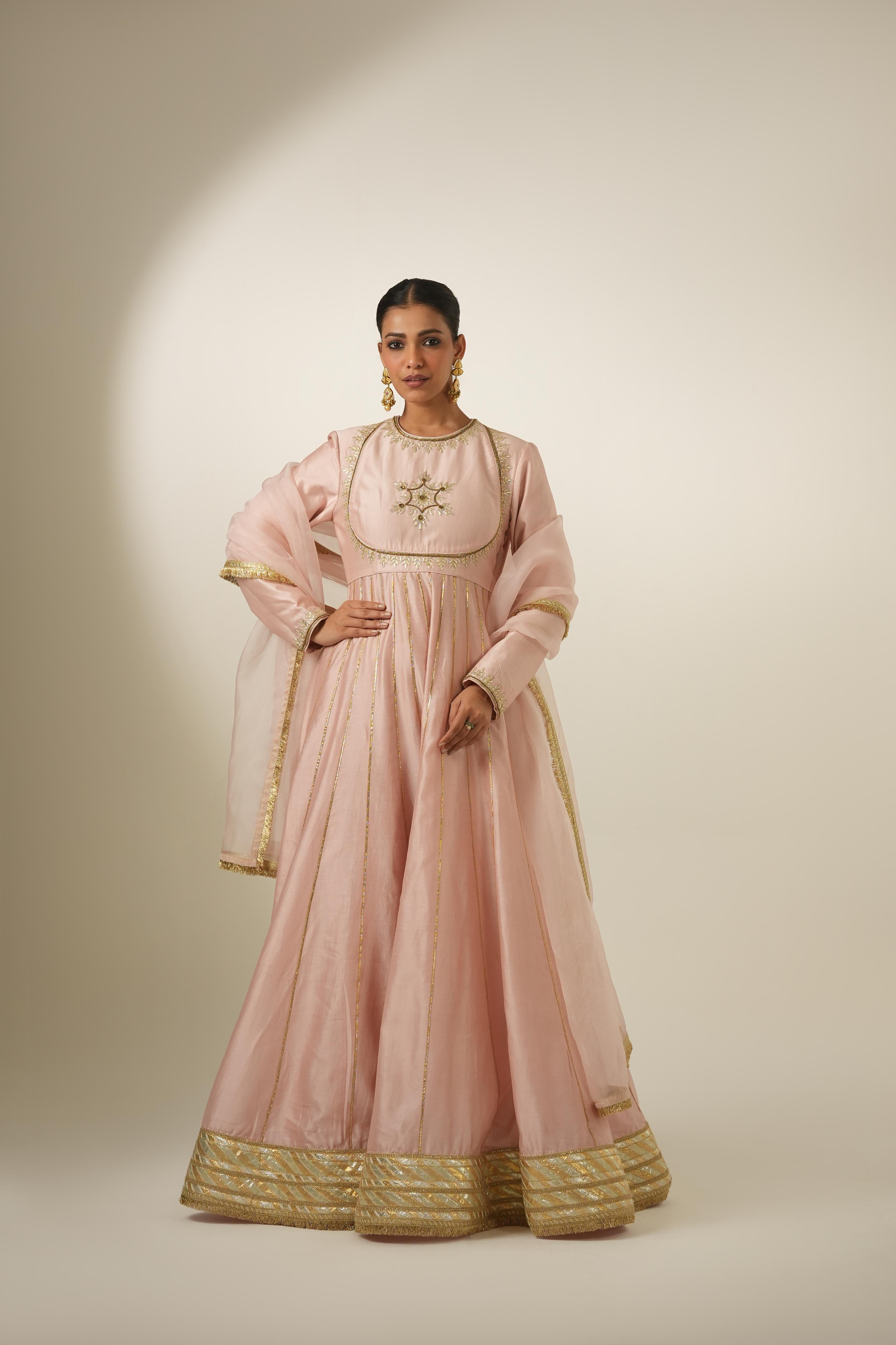 Mahika Blush Gota Anarkali