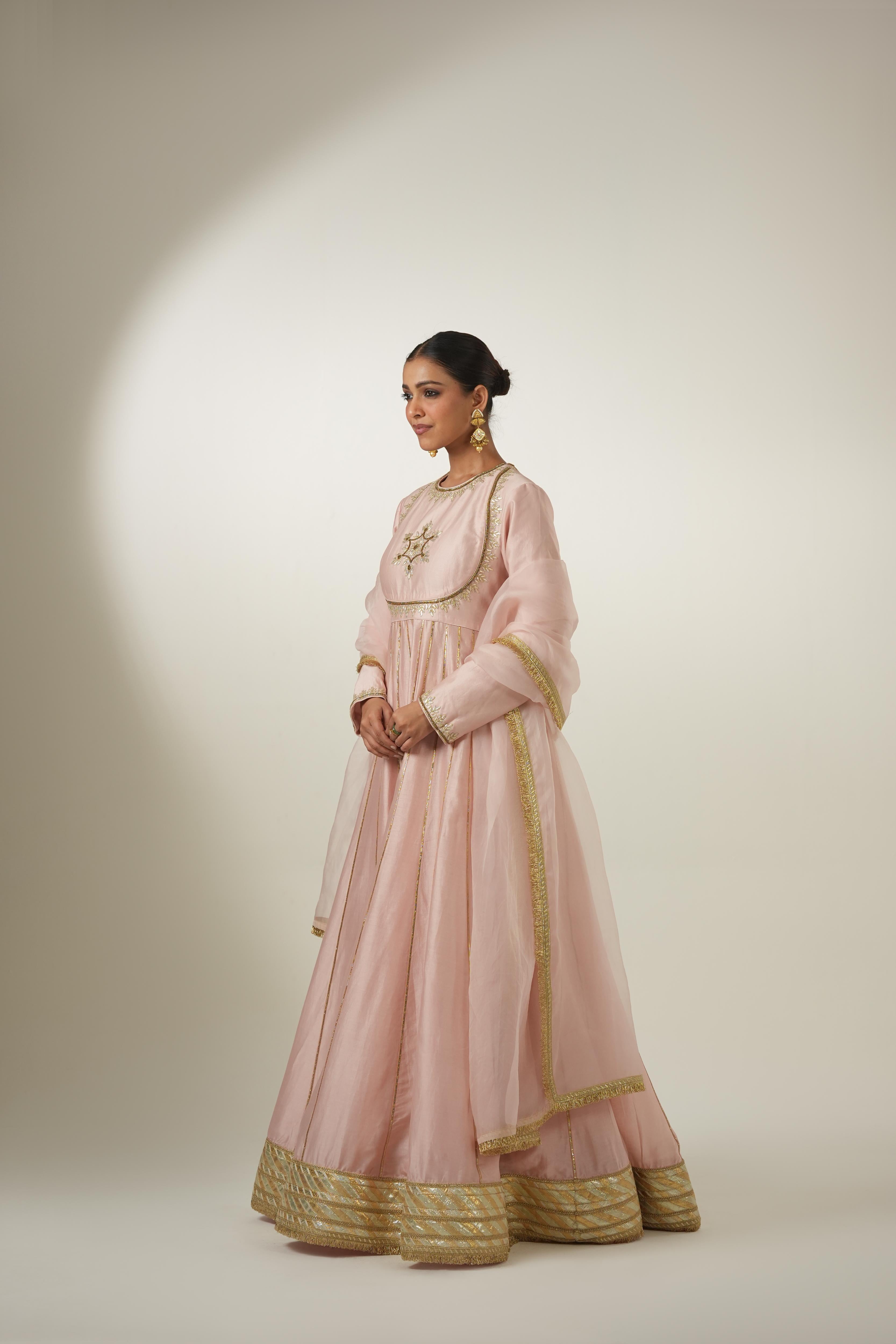 Mahika Blush Gota Anarkali
