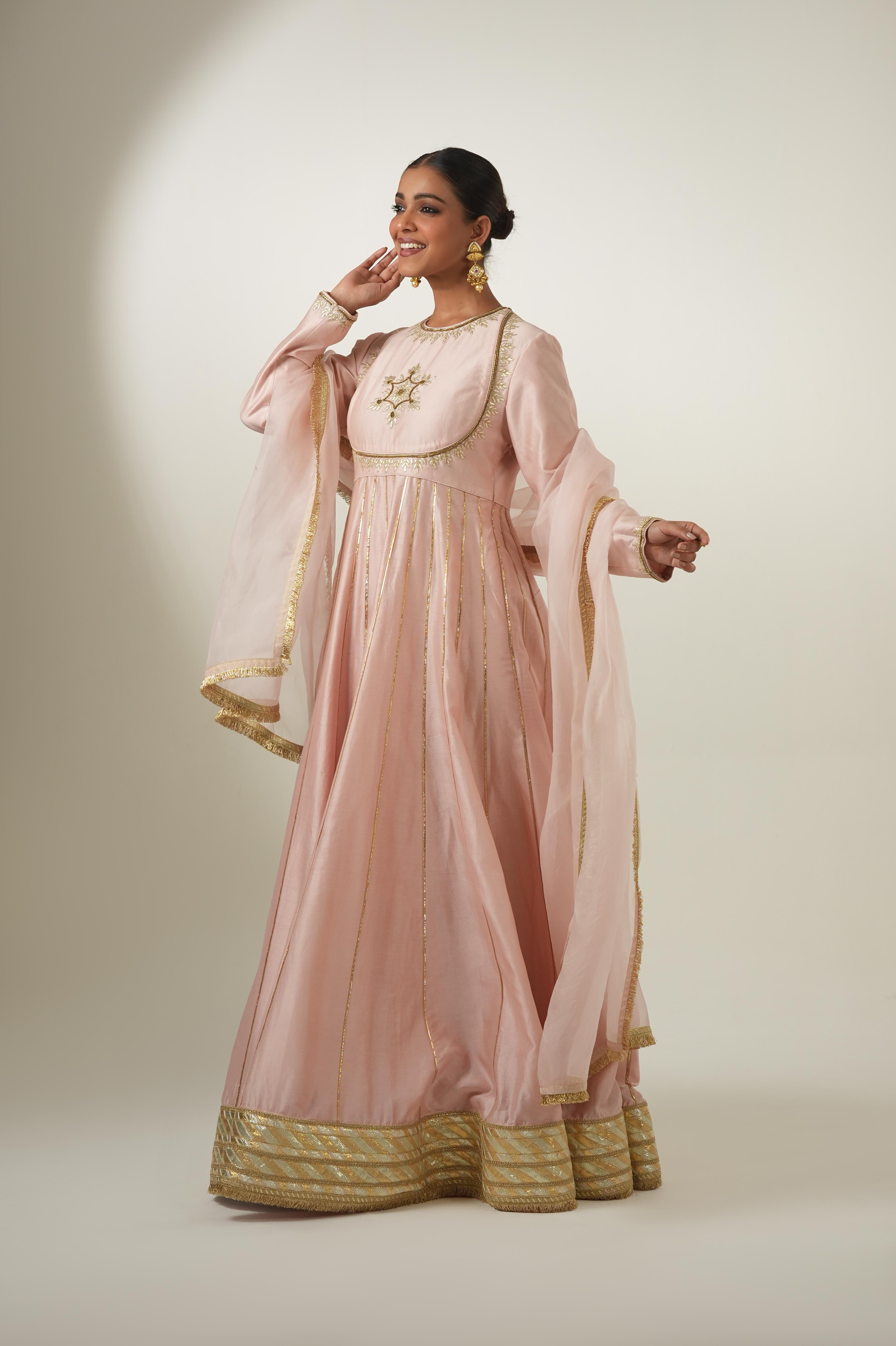 Mahika Blush Gota Anarkali
