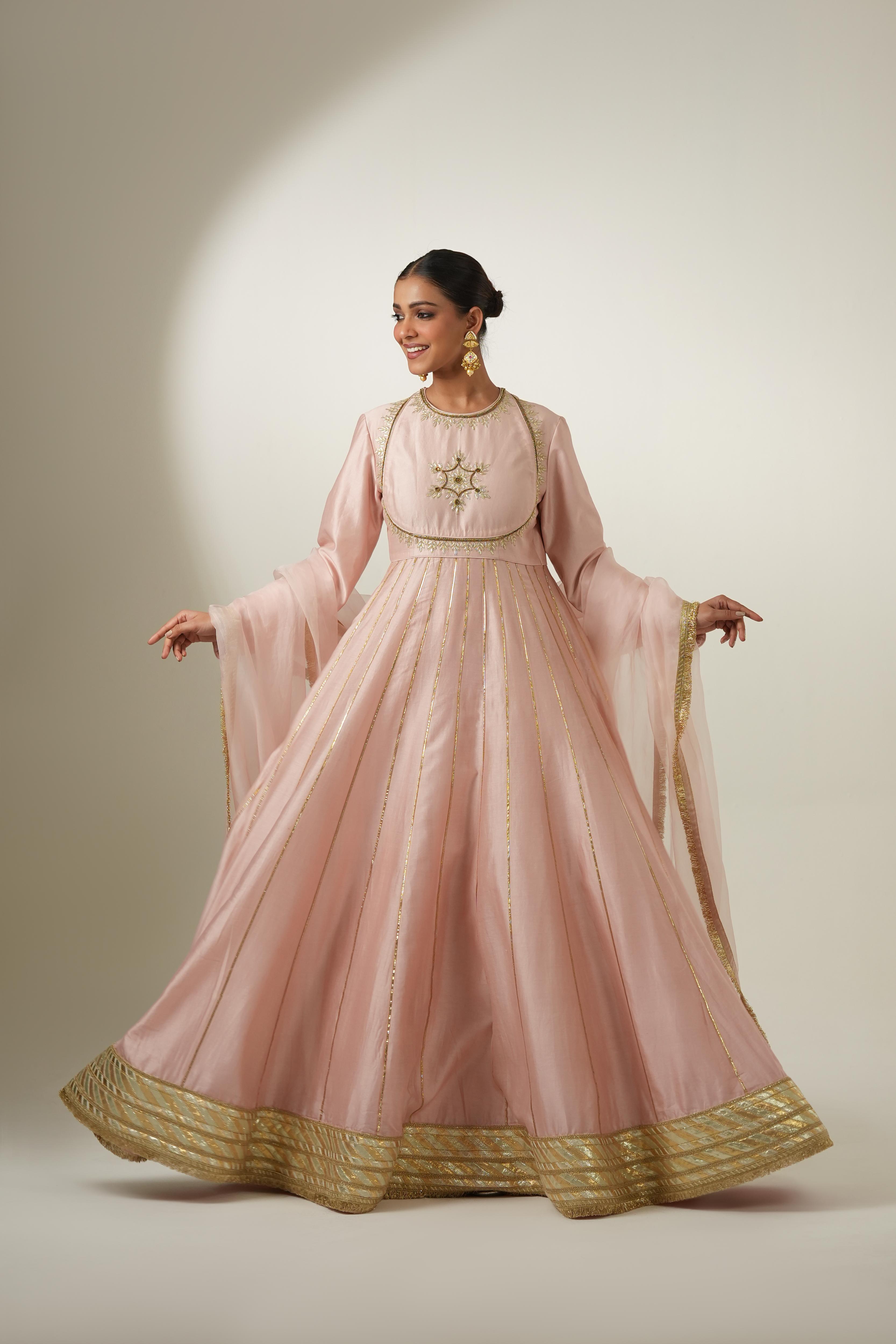 Mahika Blush Gota Anarkali