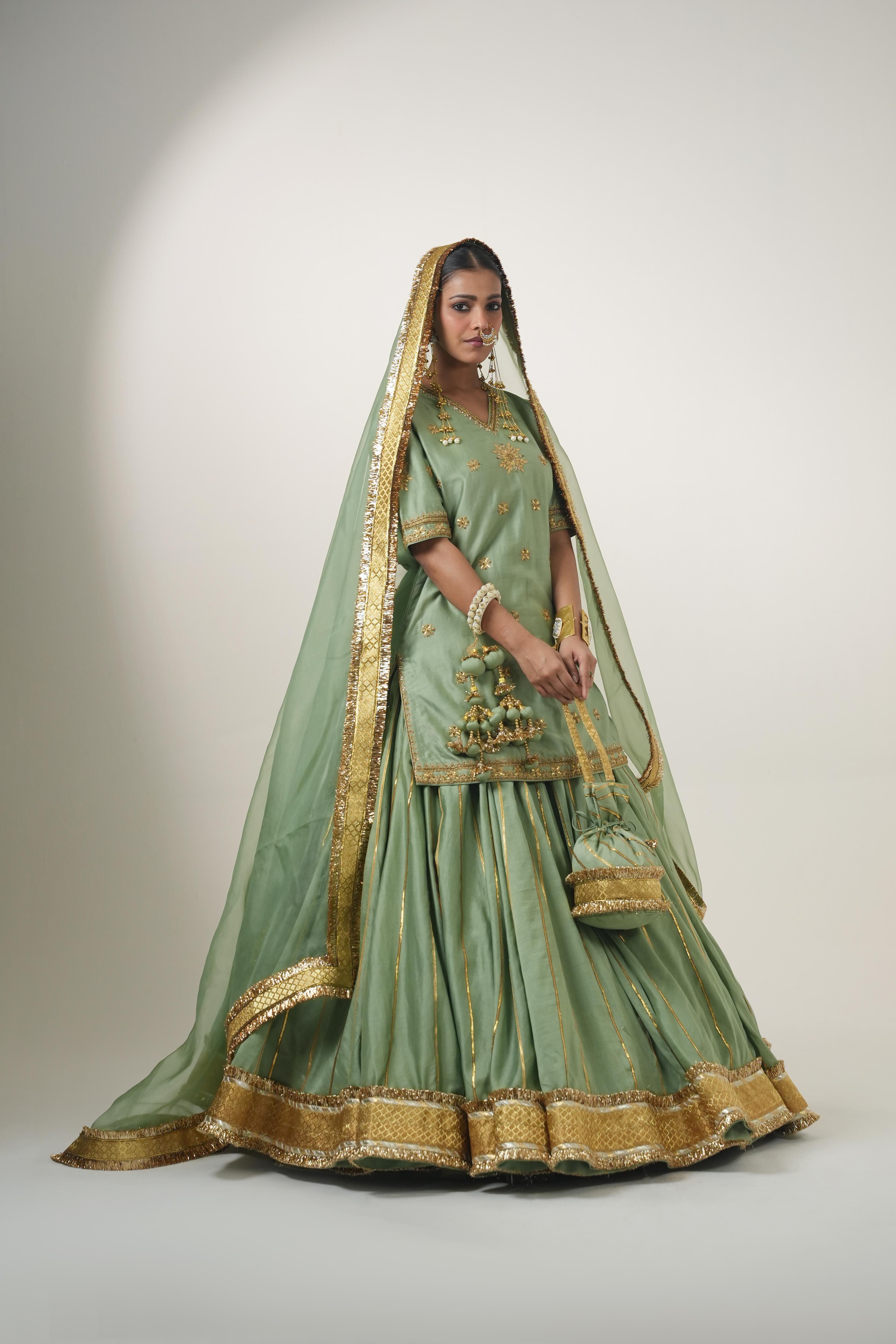 Hema Mint Green Lehenga