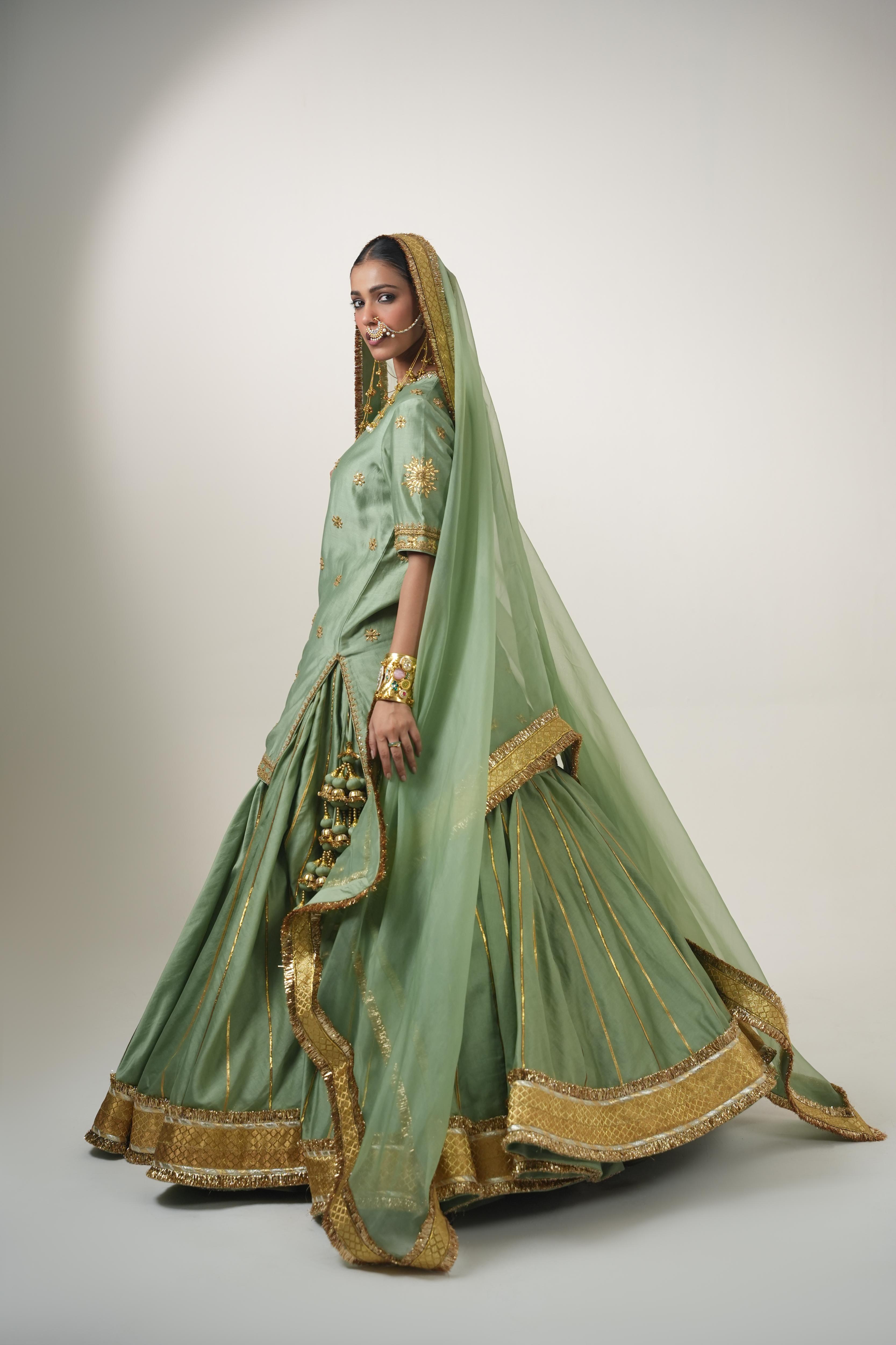 Hema Mint Green Lehenga