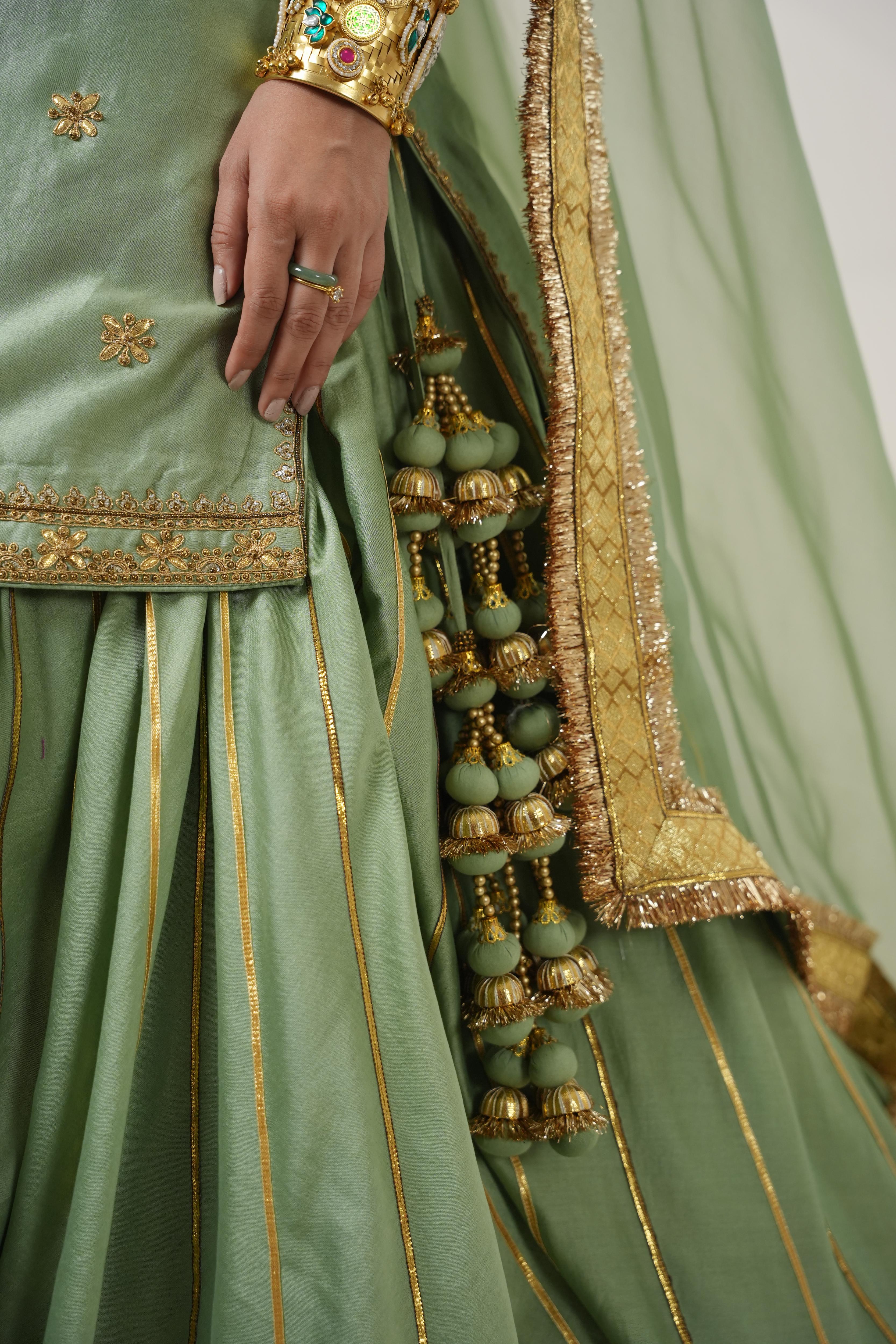 Hema Mint Green Lehenga