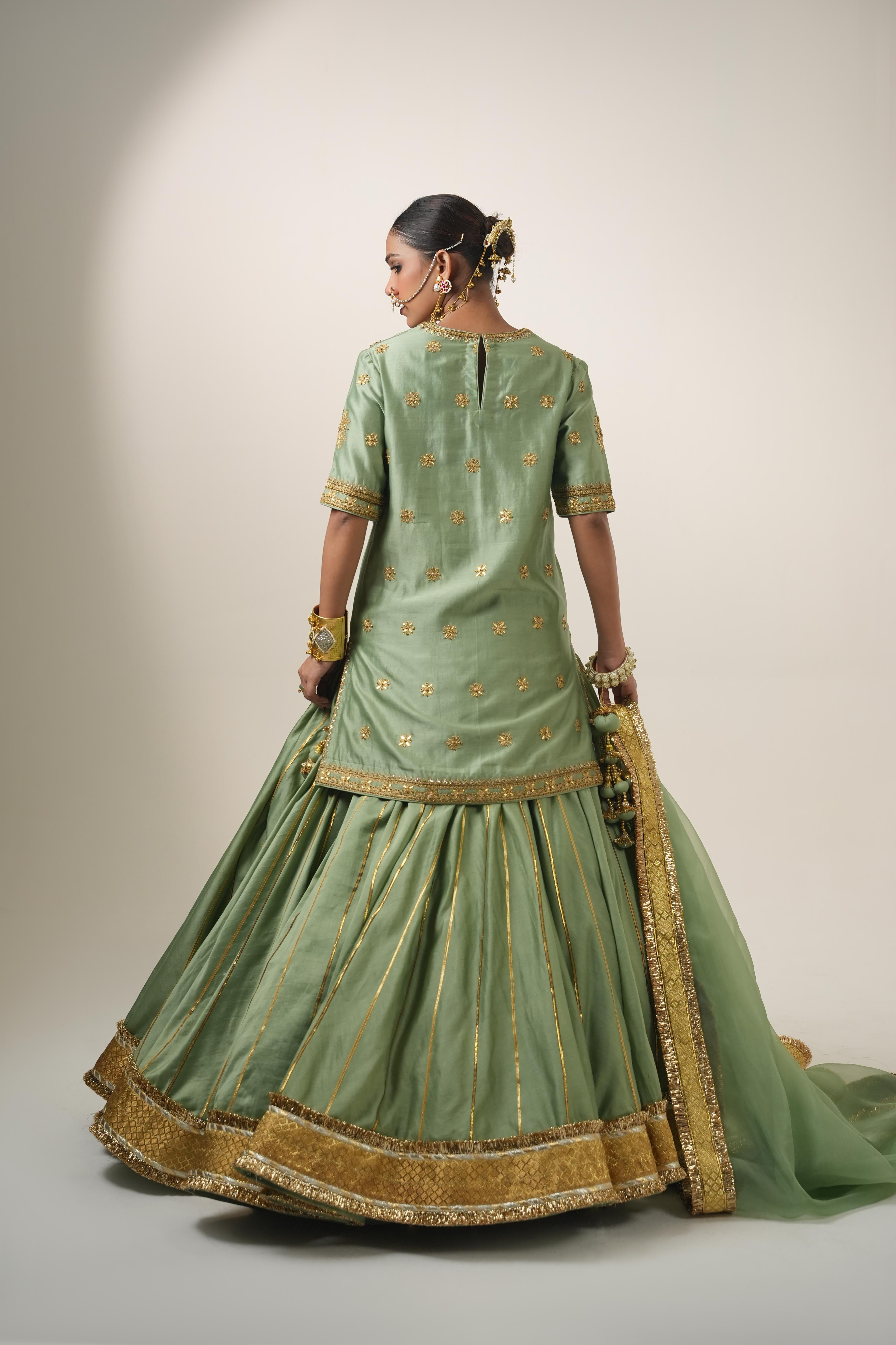 Hema Mint Green Lehenga