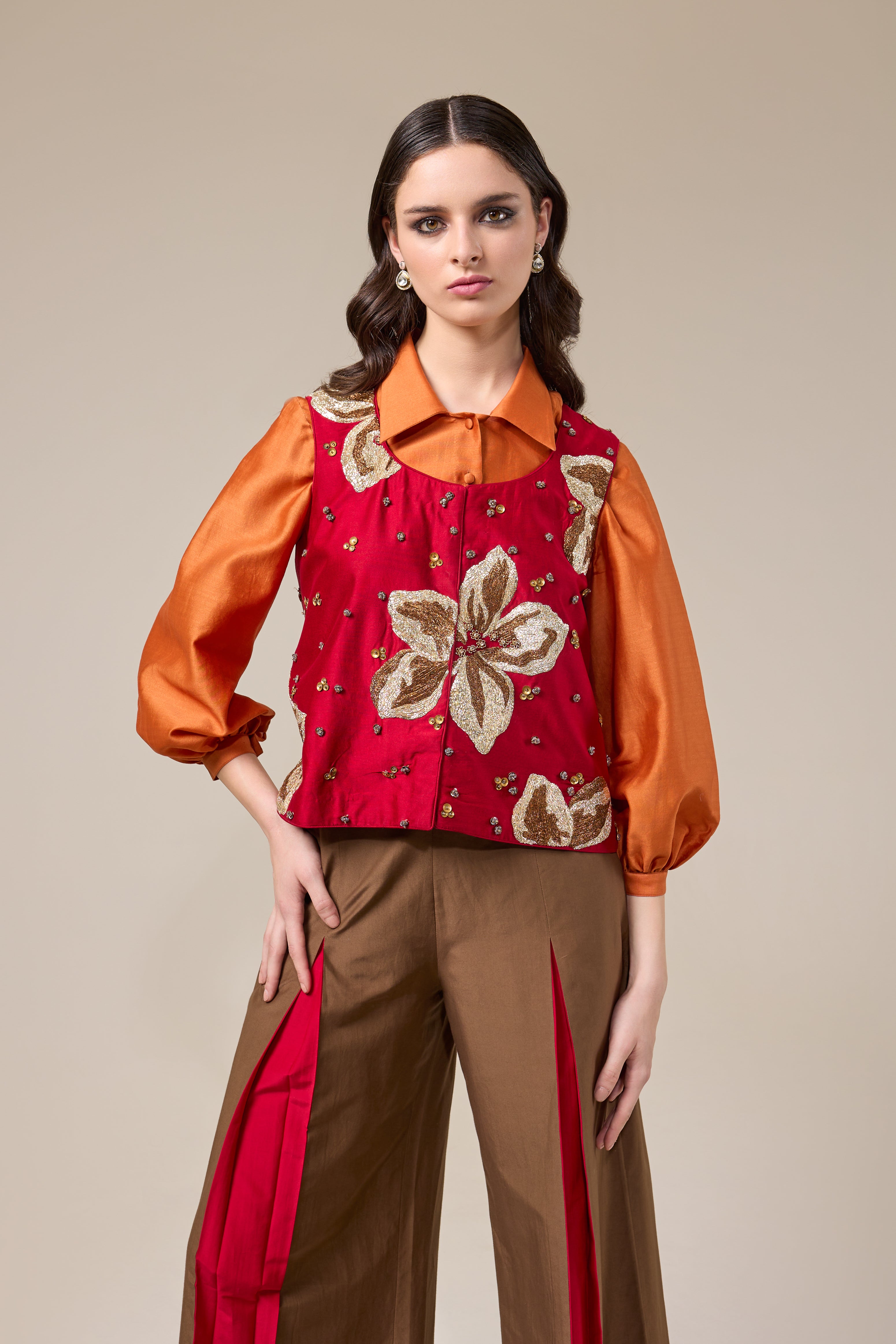 Golden Flora jacket with Shirt and Trousers
