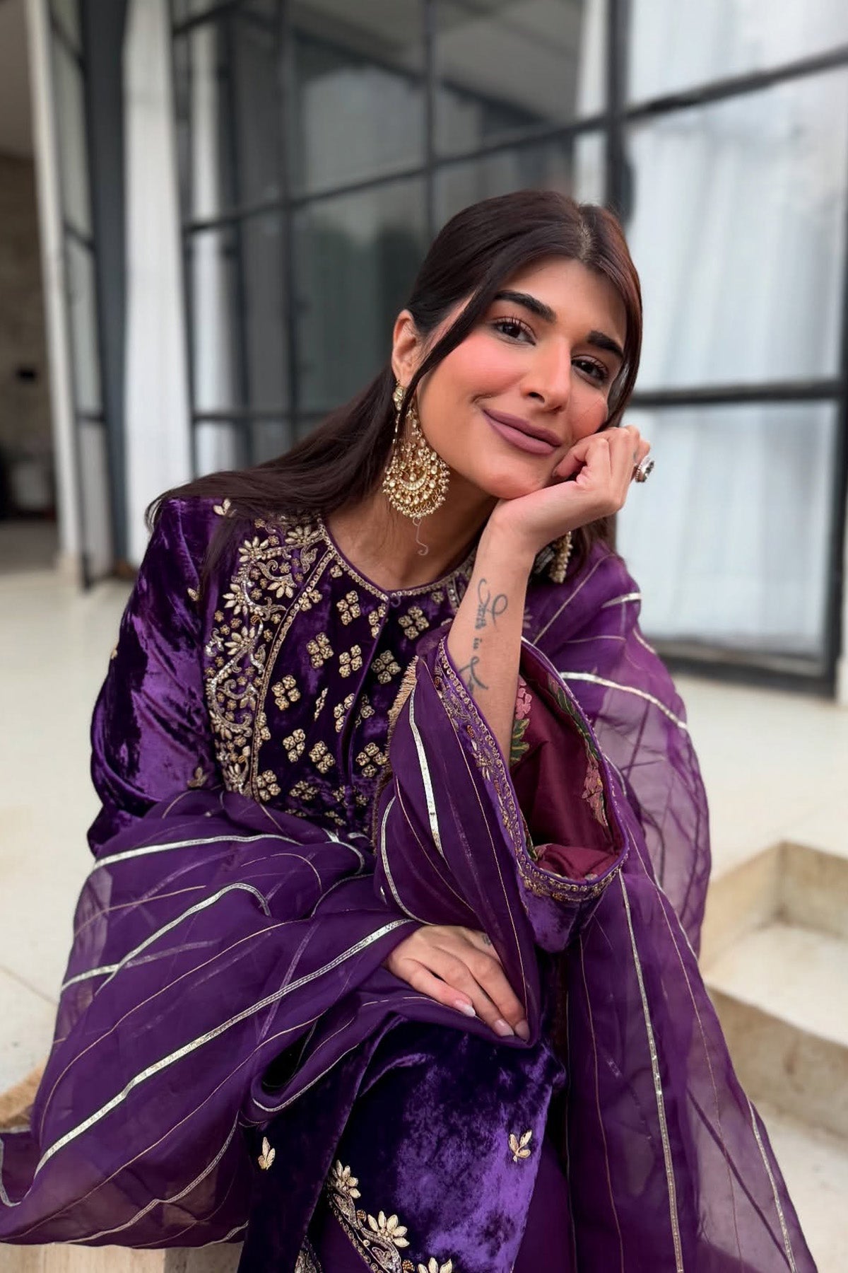 Deeksha Khurana In Zareen Purple Suit Set