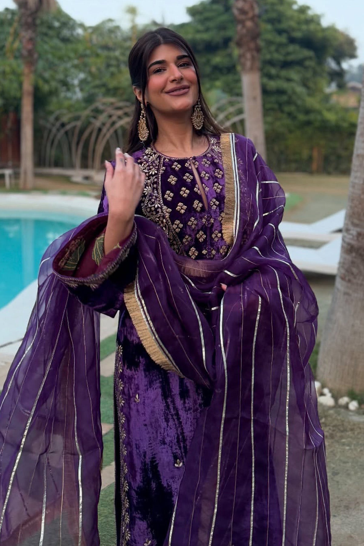 Deeksha Khurana In Zareen Purple Suit Set