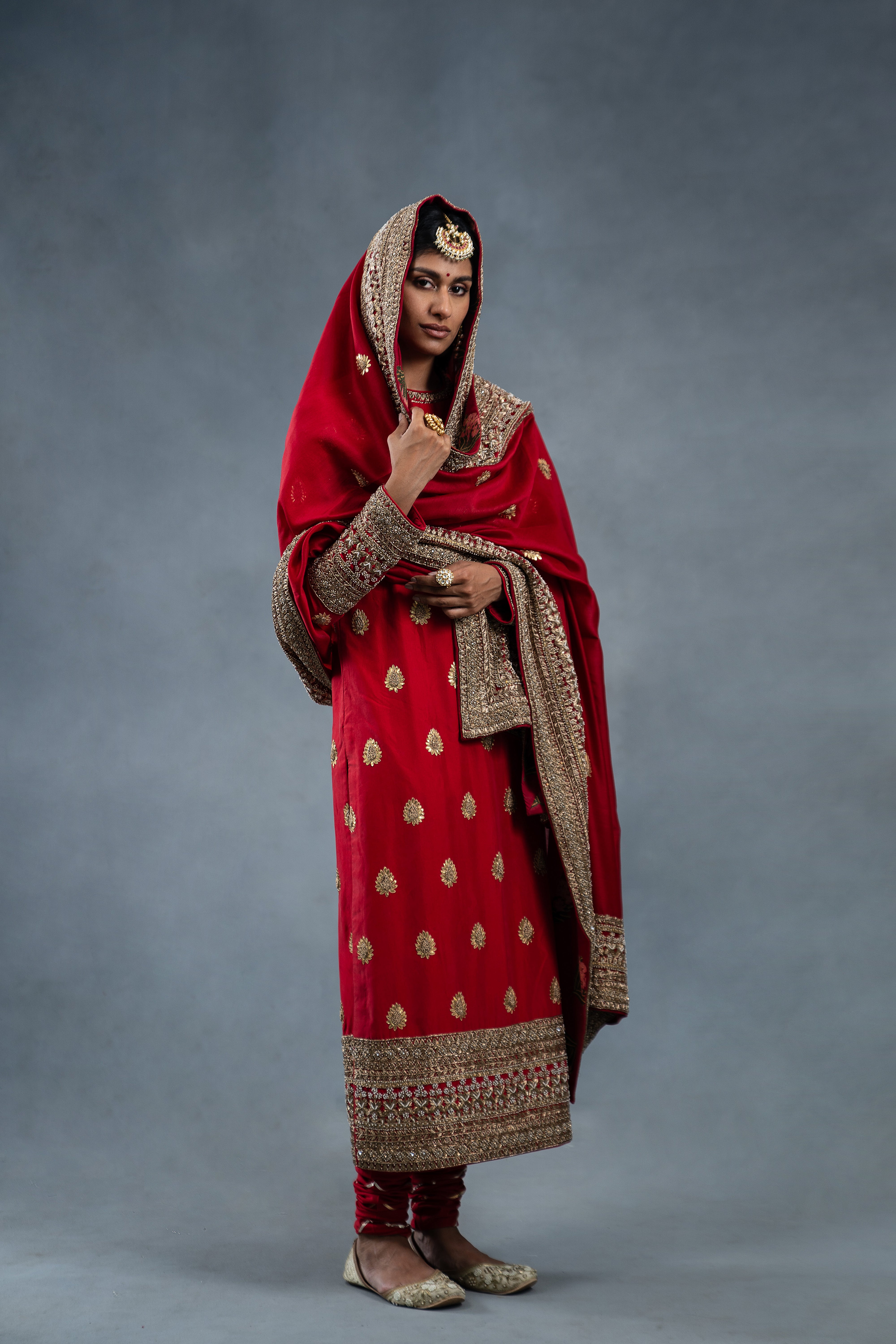 Mahreen Red Wedding Kurta