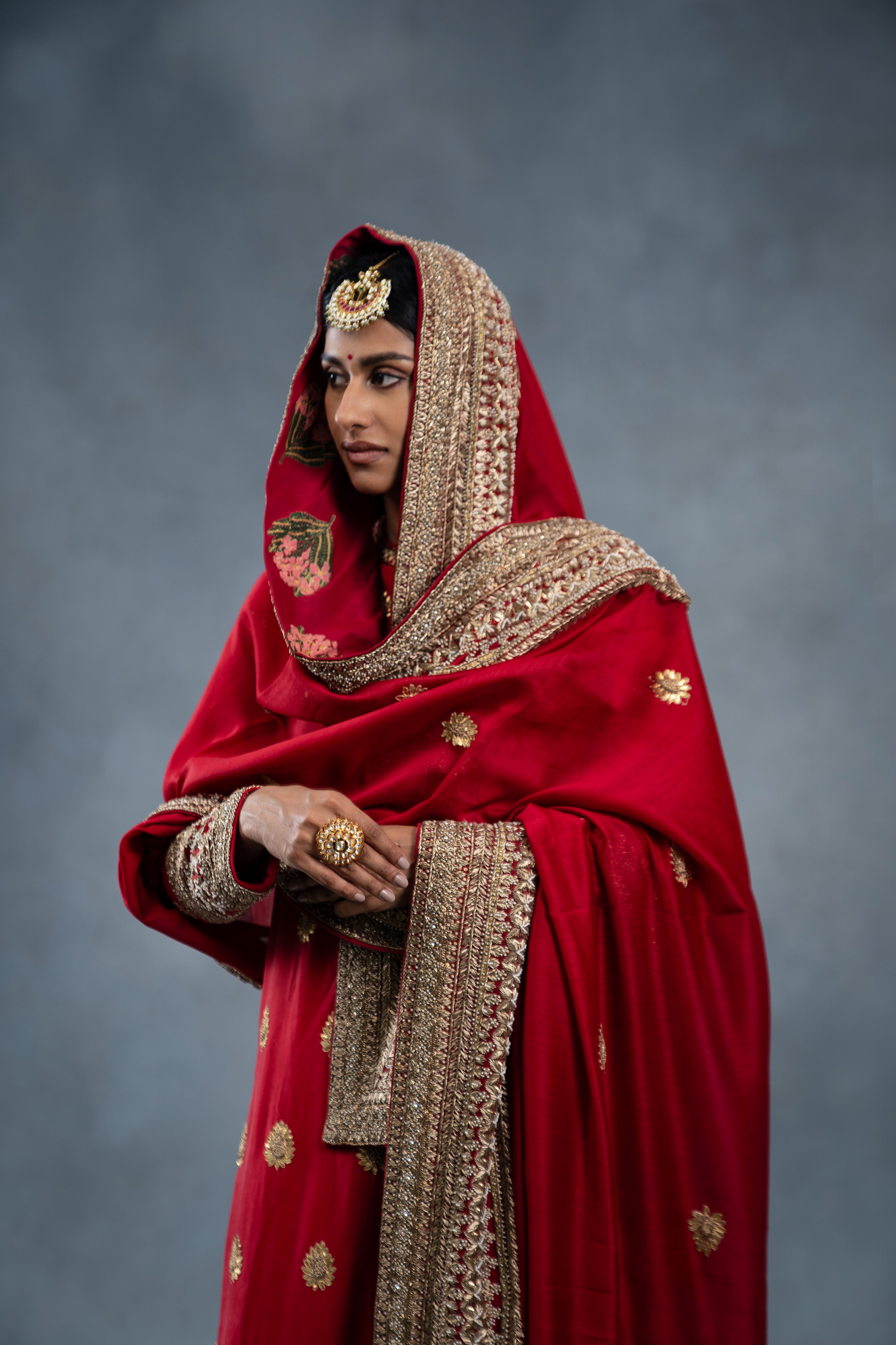 Mahreen Red Wedding Kurta