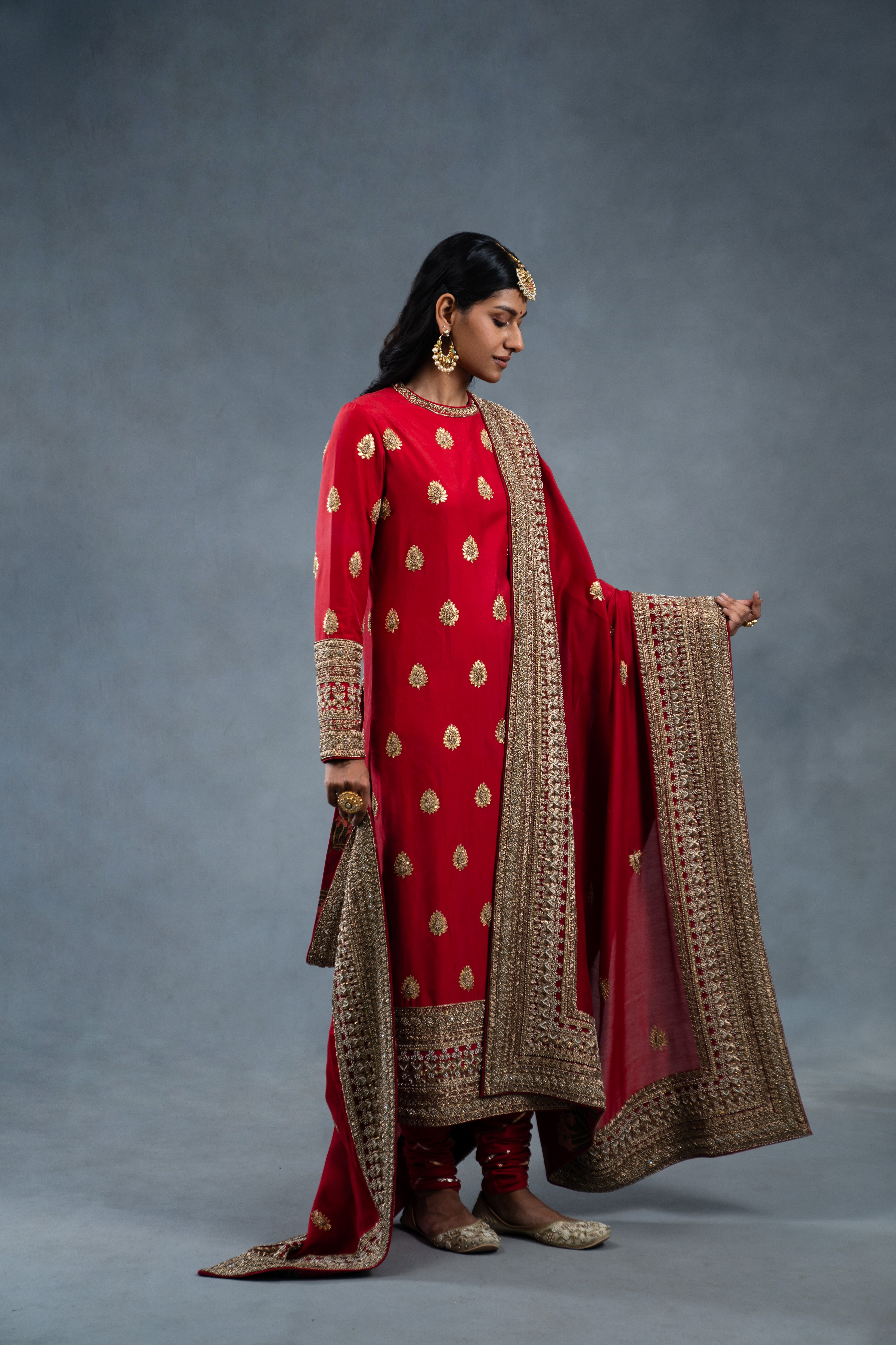 Mahreen Red Wedding Kurta