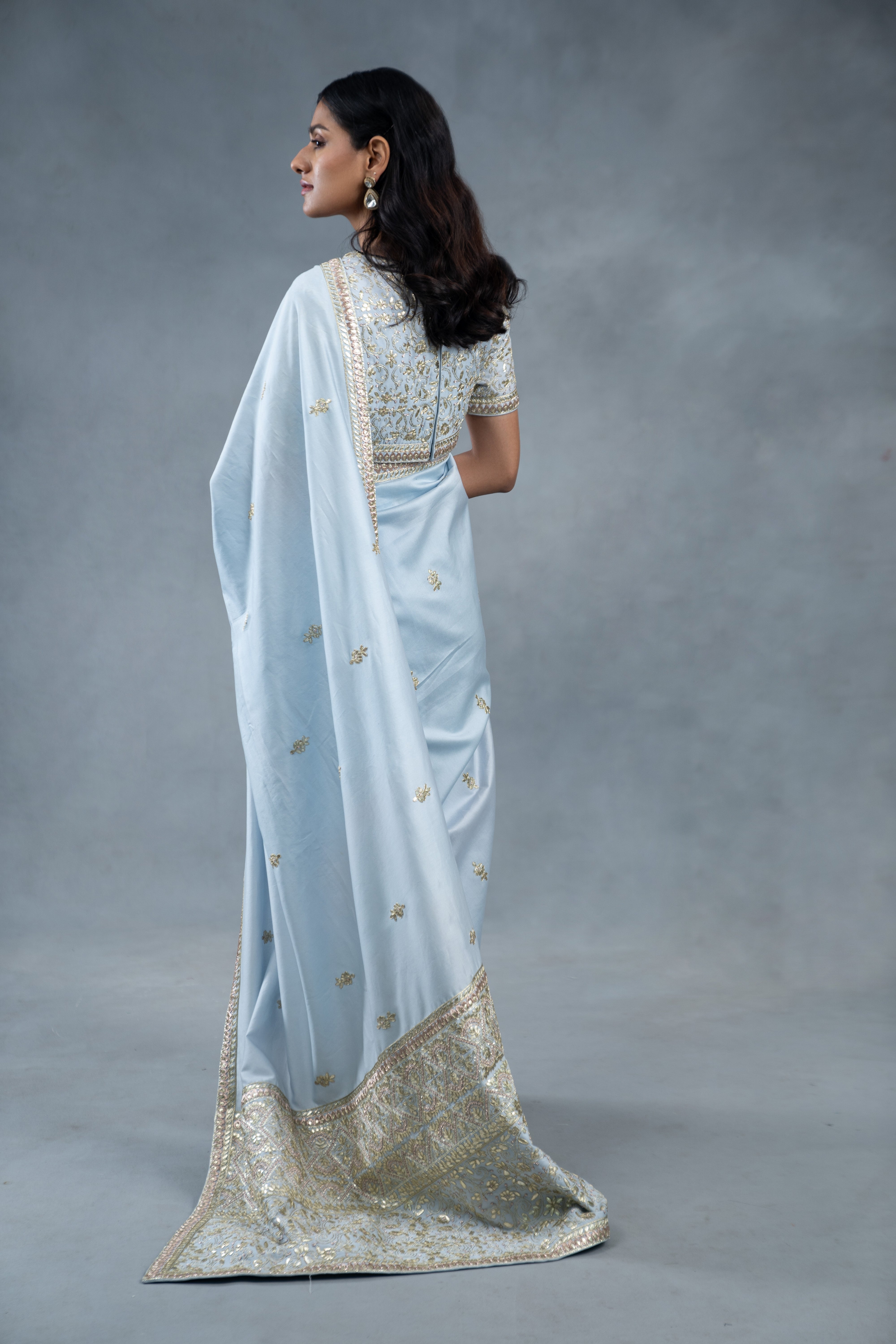 Shaleen Blue Wedding Saree