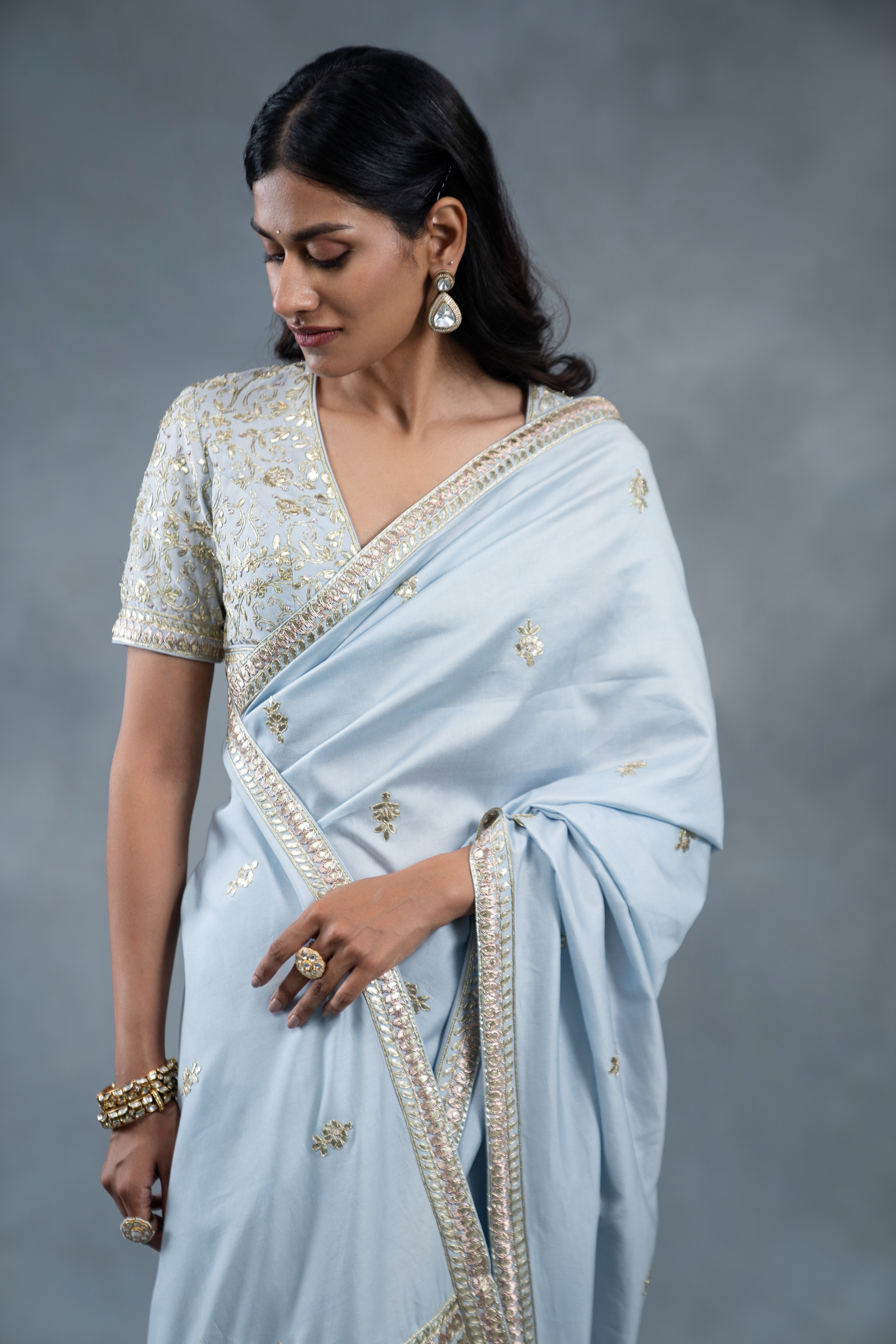 Shaleen Blue Wedding Saree