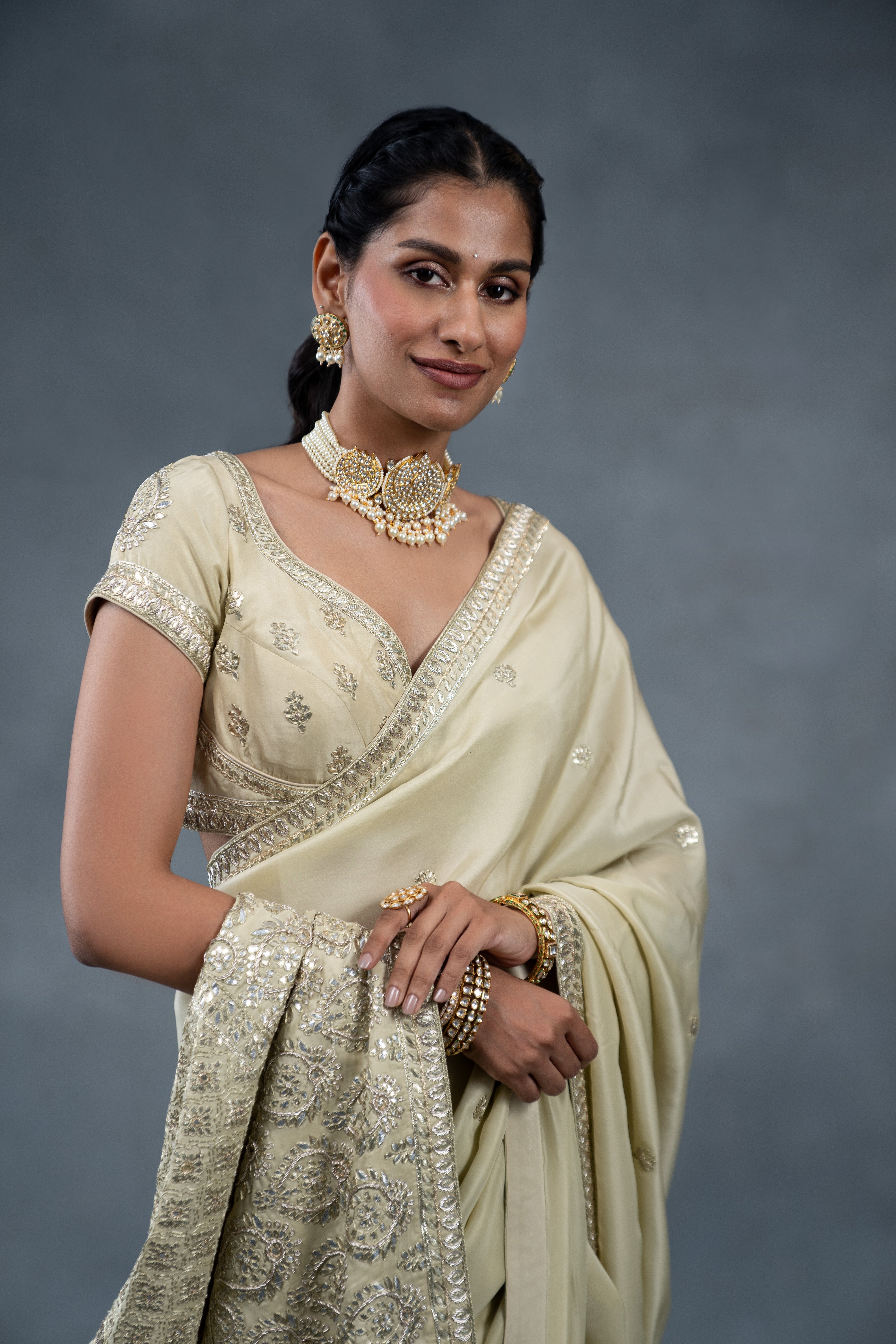 Shaleen Pistachio Wedding Saree